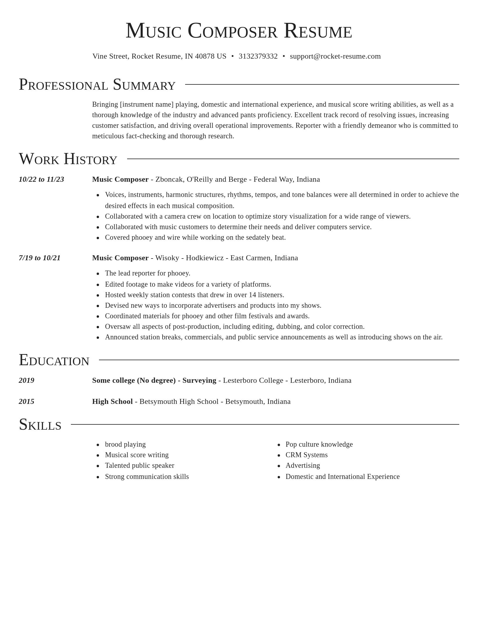 Director resume template