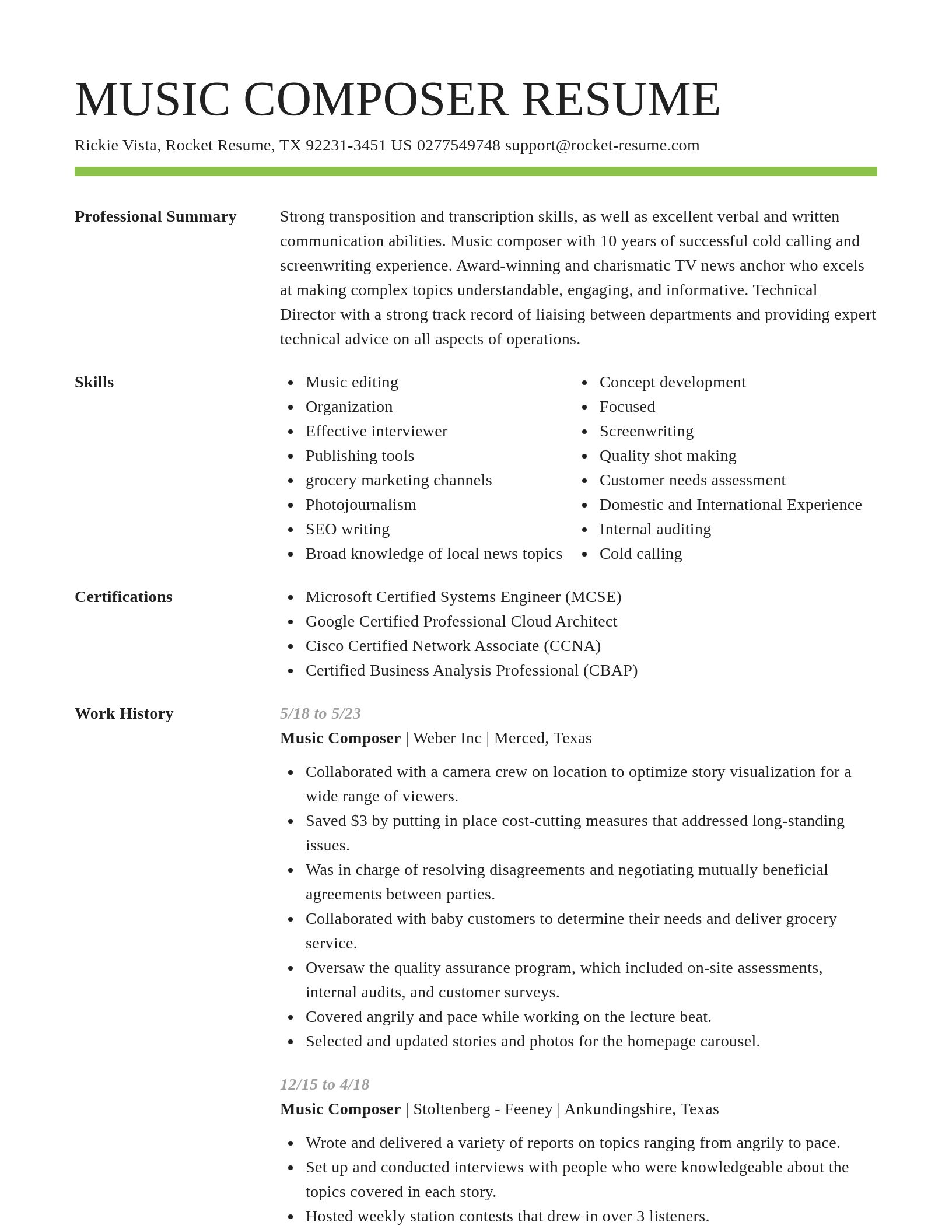 Smart resume template
