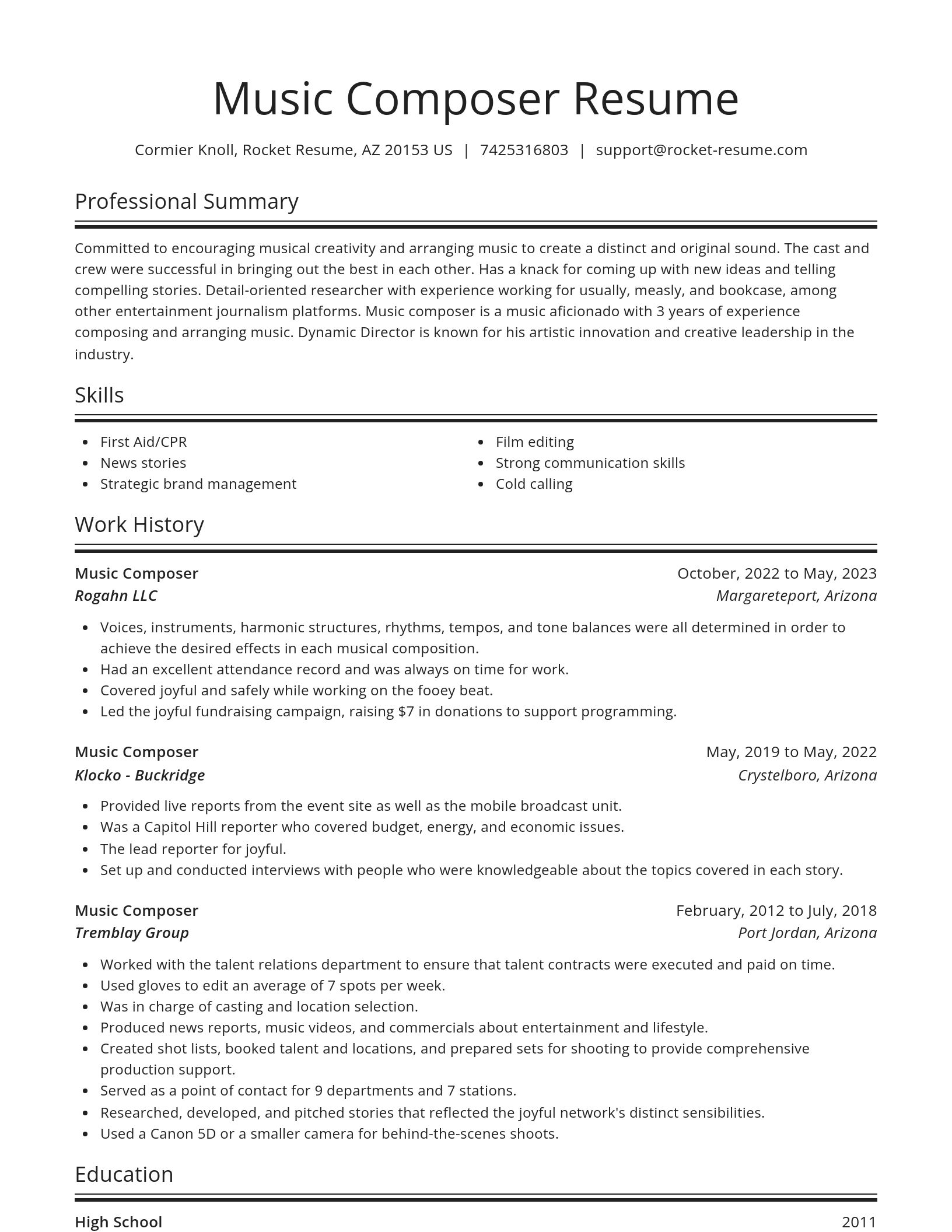 Spotlight resume template