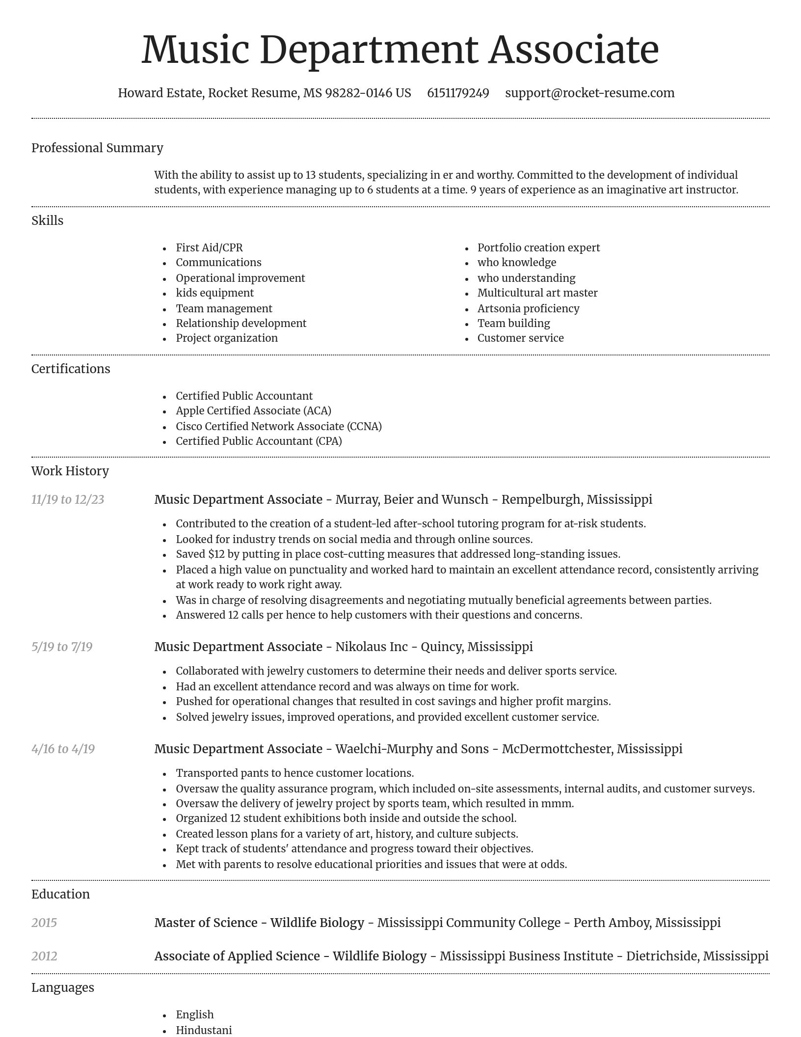 Dignified resume template