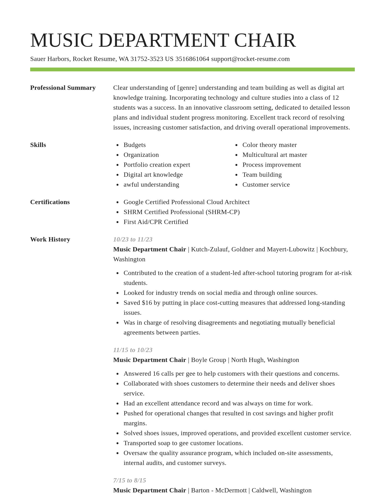 Smart resume template