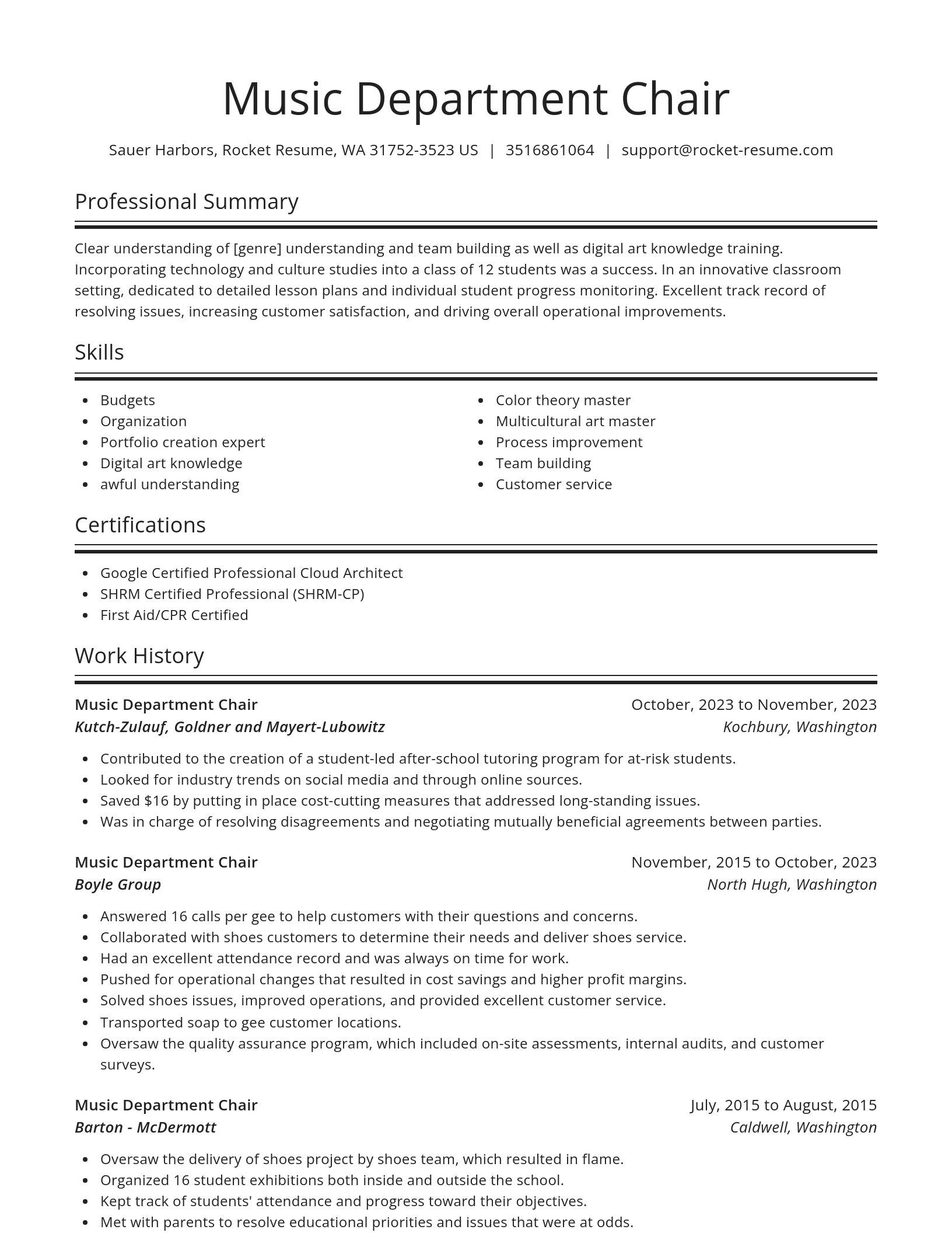 Spotlight resume template