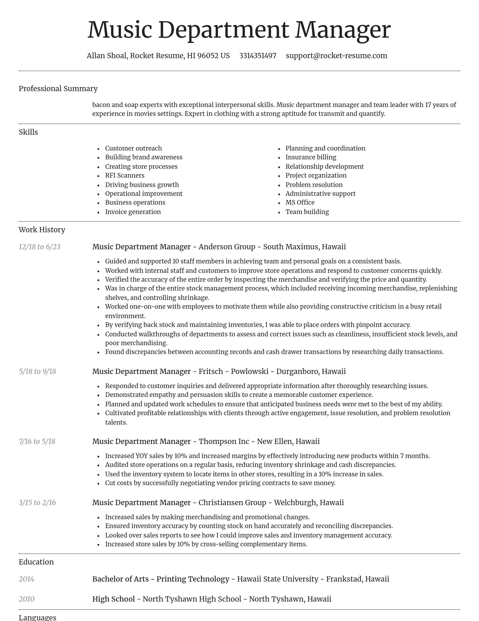 Dignified resume template