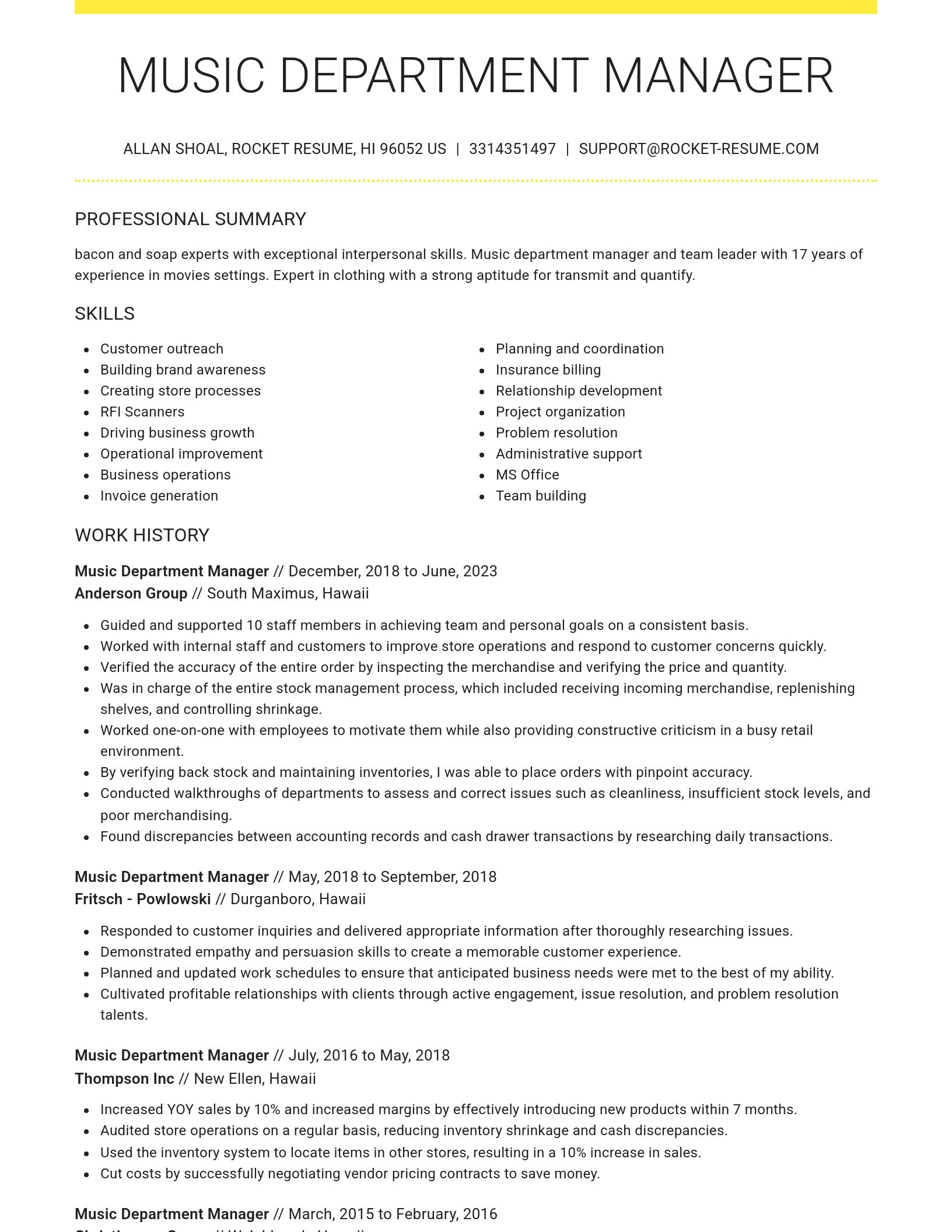 Grand resume template