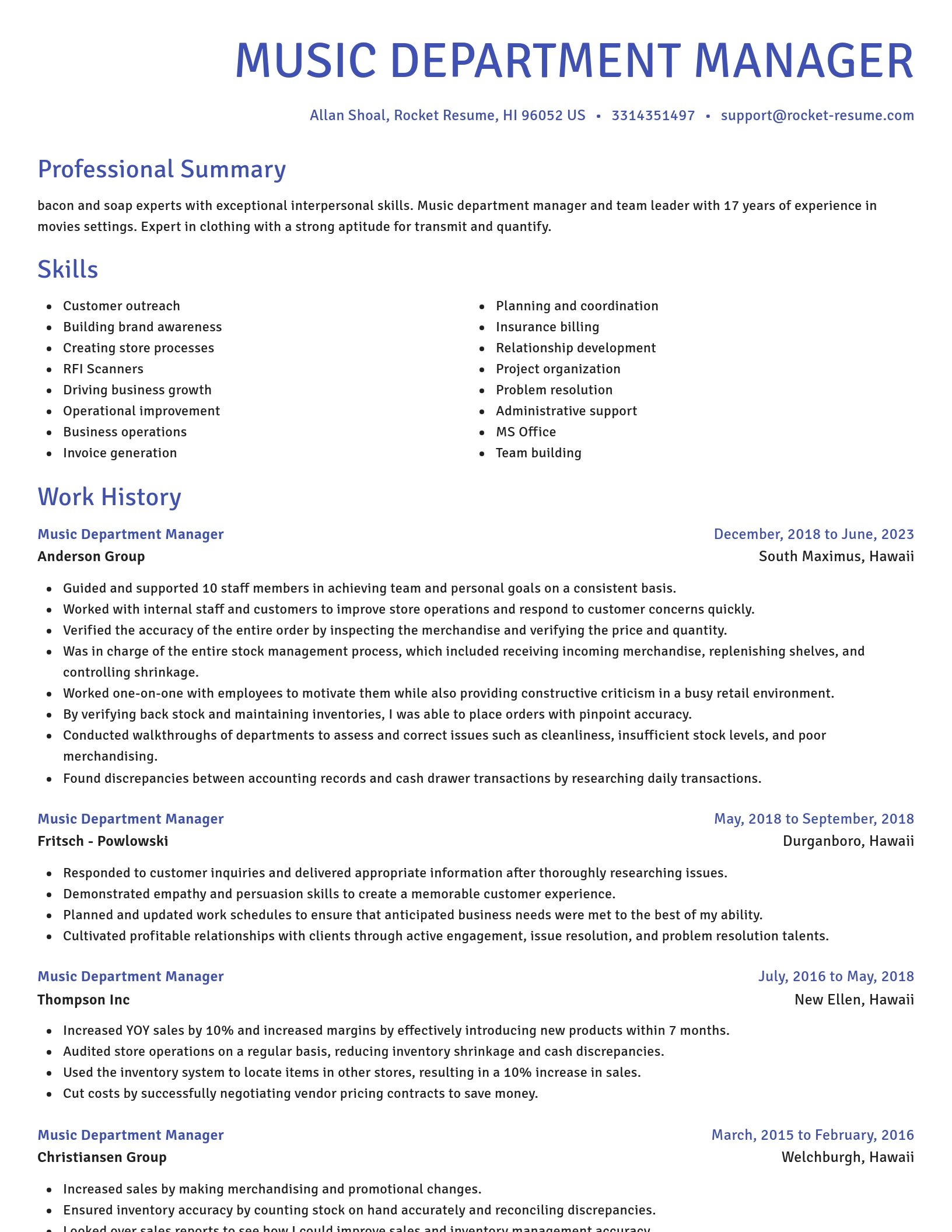 Novel resume template