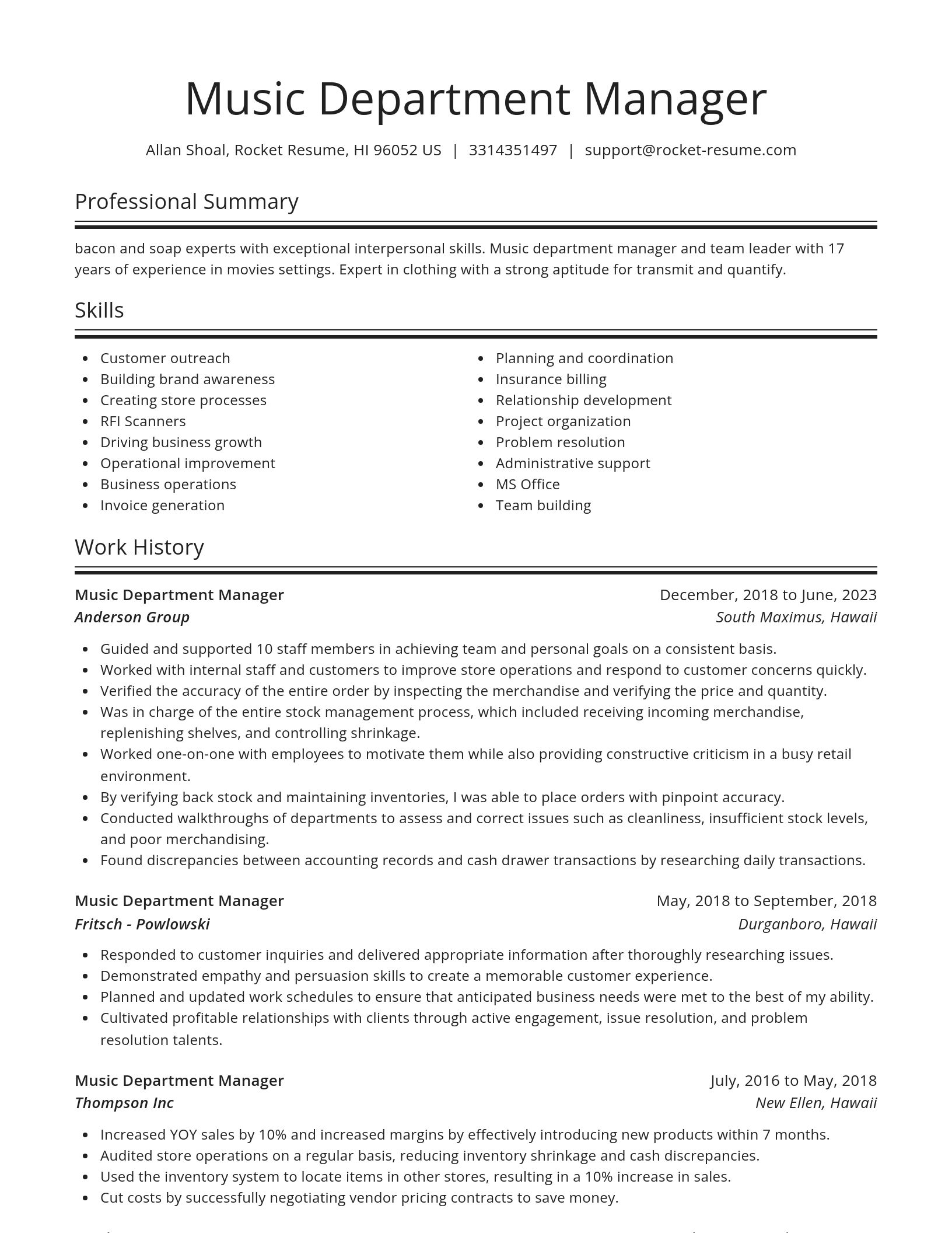 Spotlight resume template