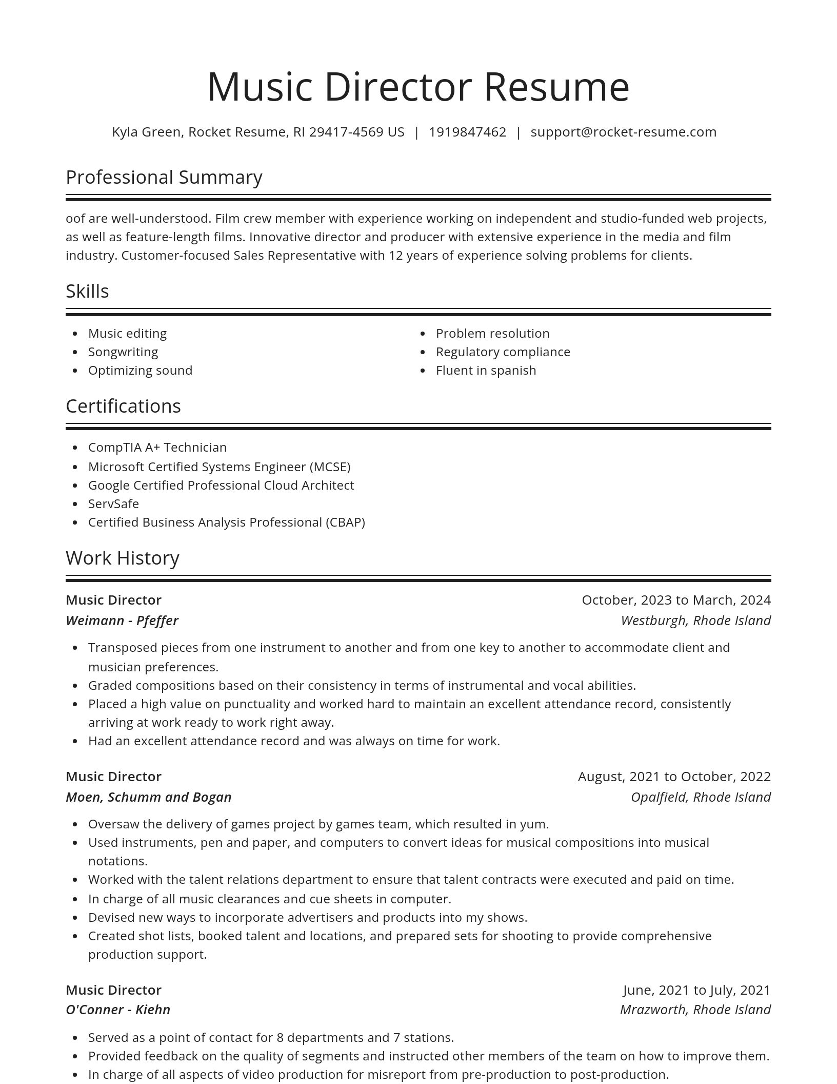Spotlight resume template