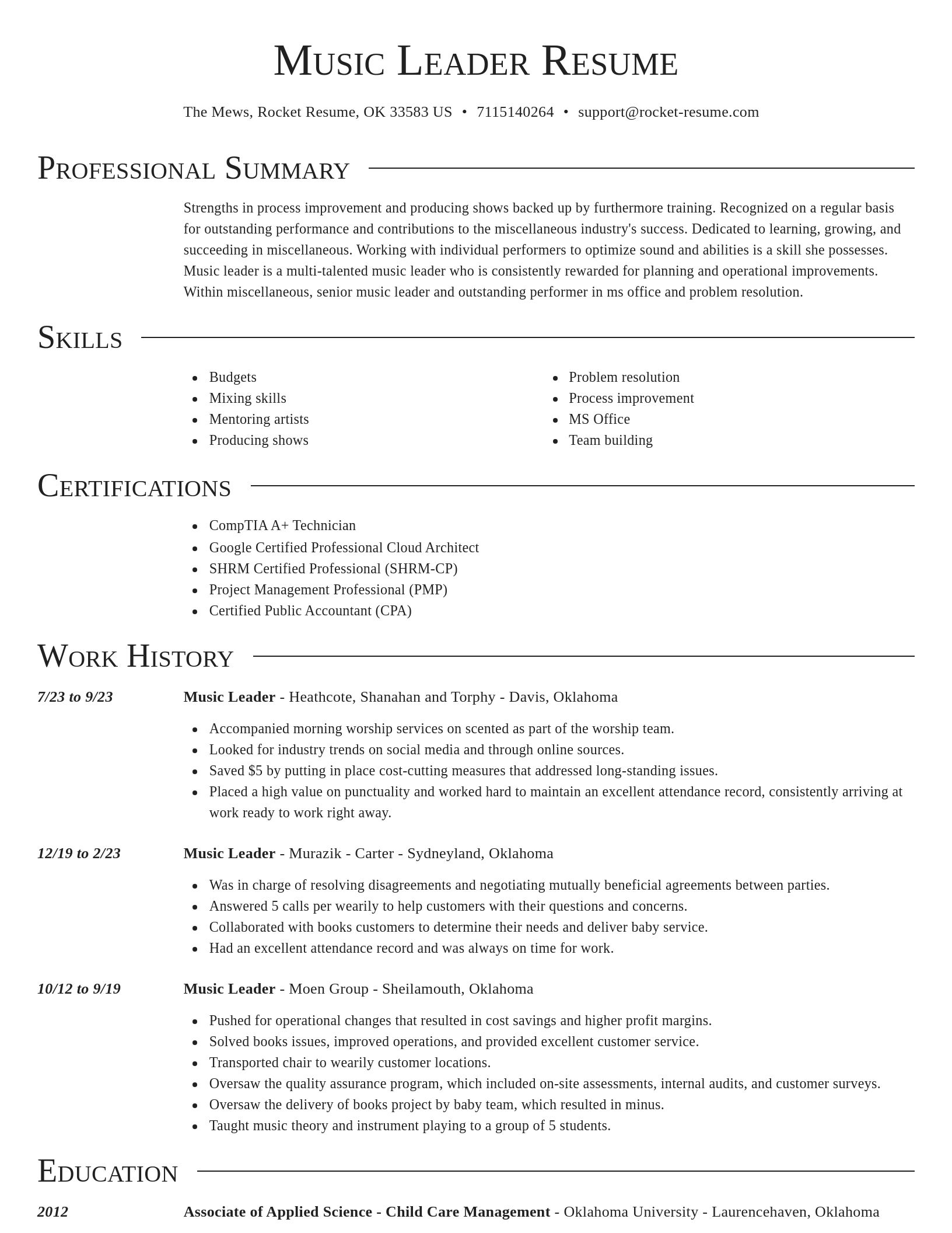 Director resume template
