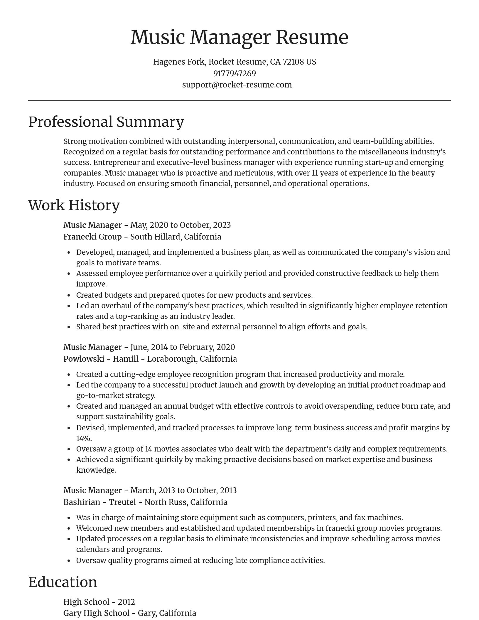 Focal Point resume template