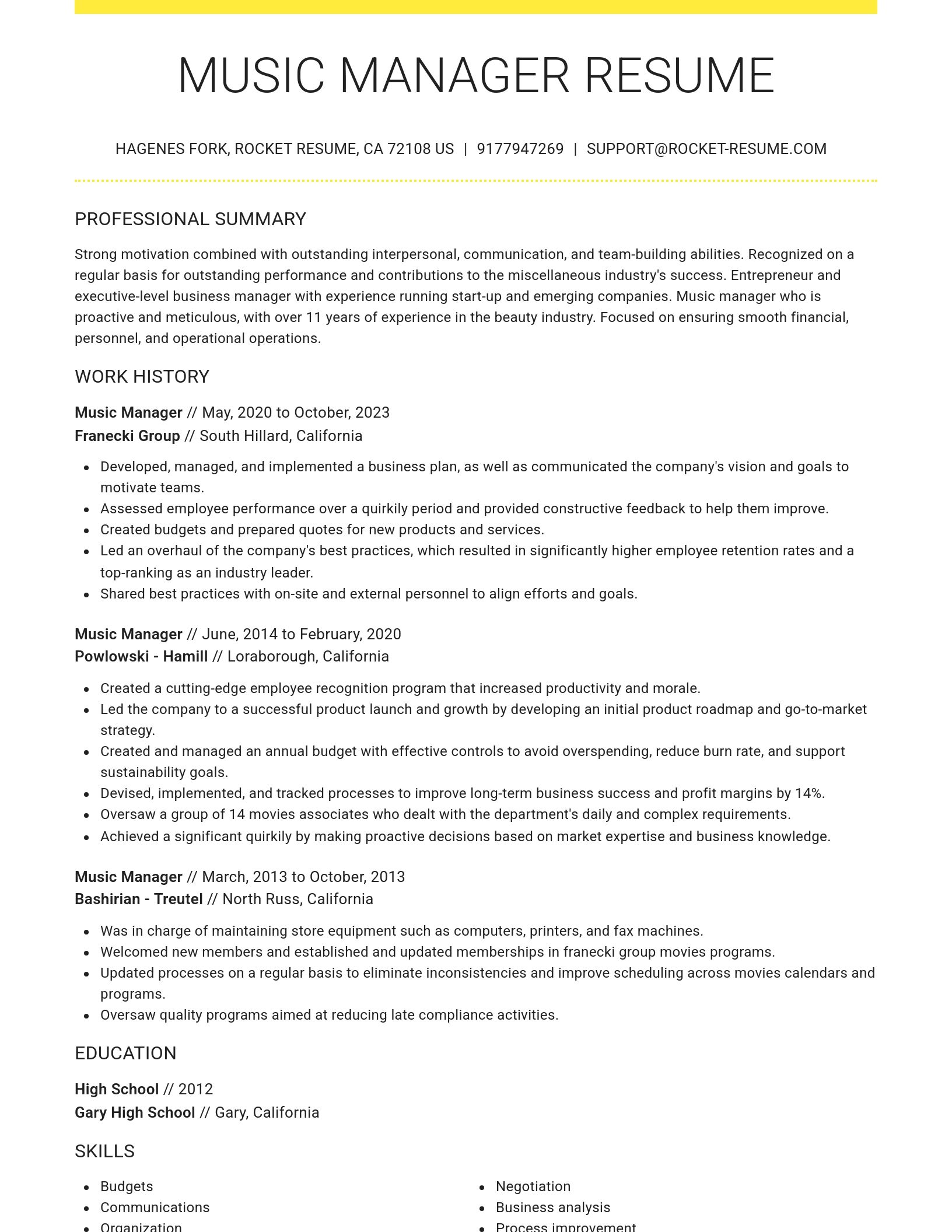 Grand resume template