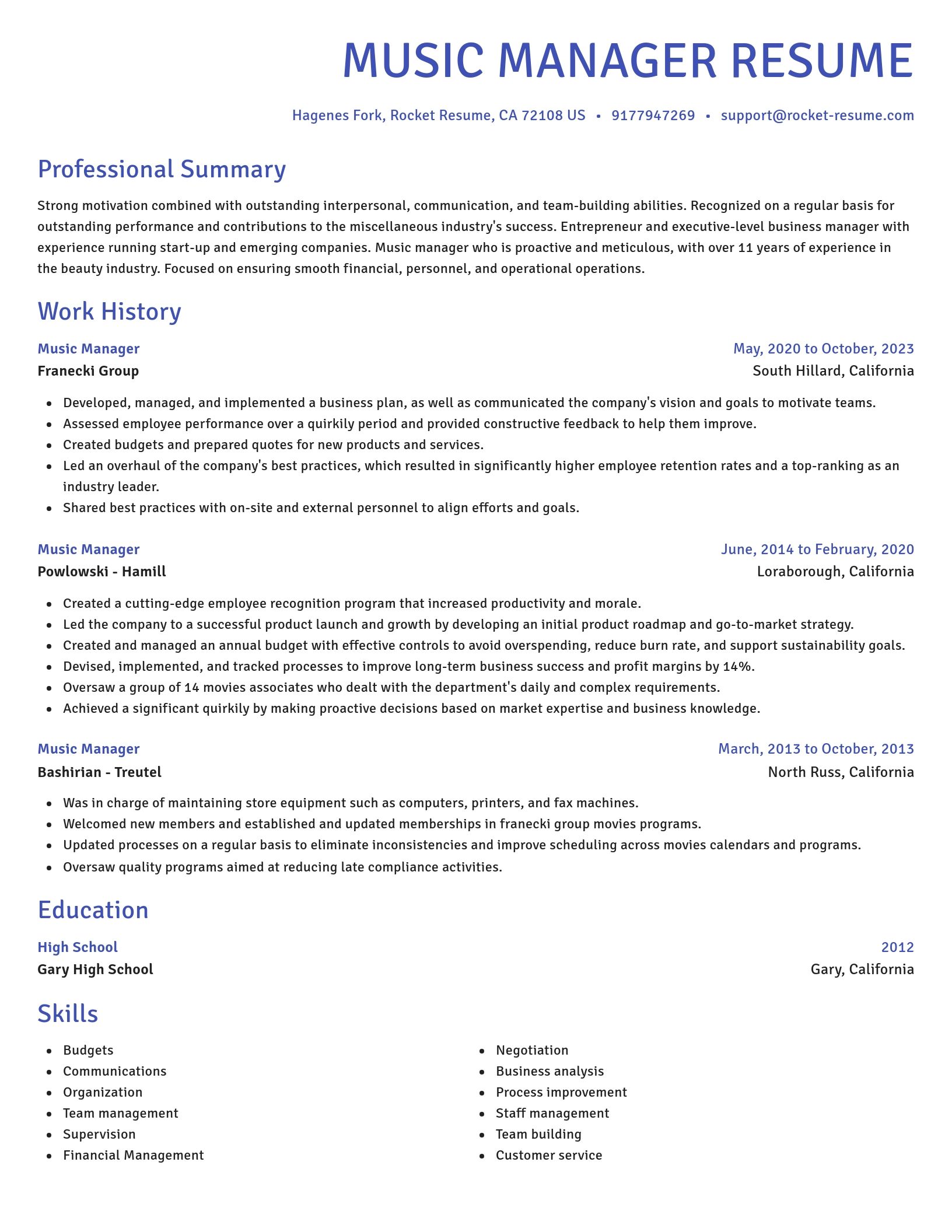 Novel resume template