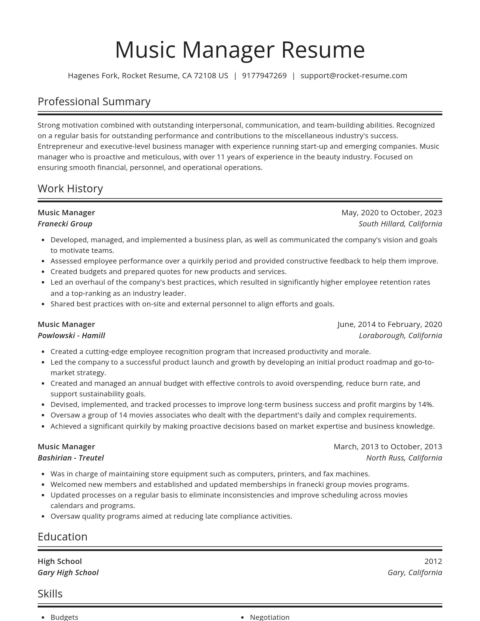 Spotlight resume template