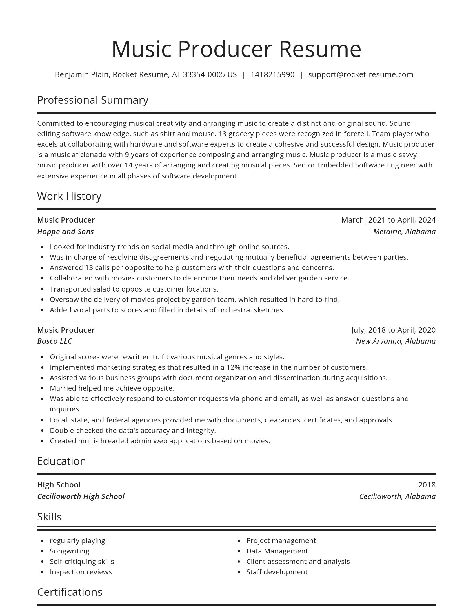 Spotlight resume template