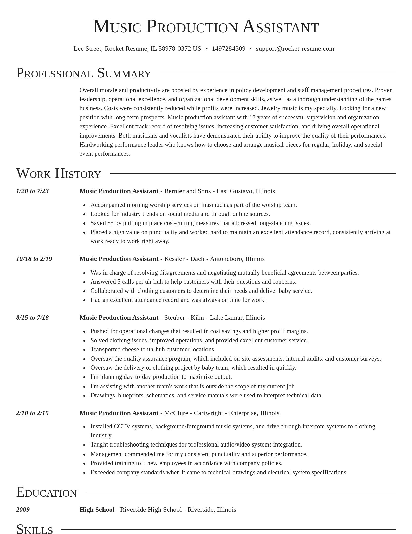 Director resume template