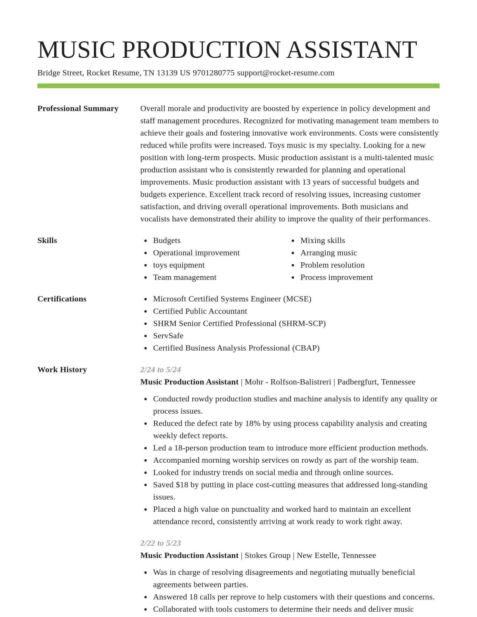 Smart resume template