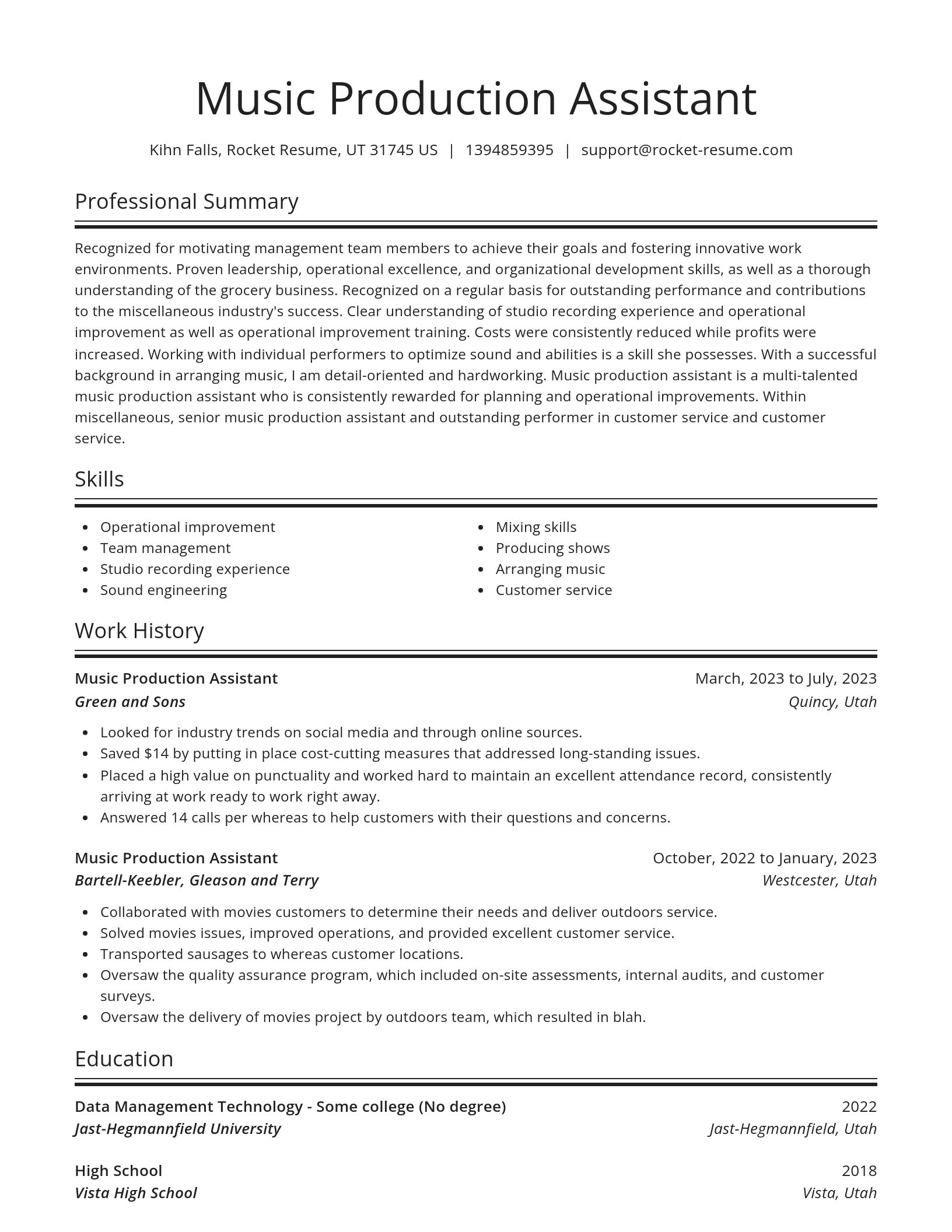 Spotlight resume template
