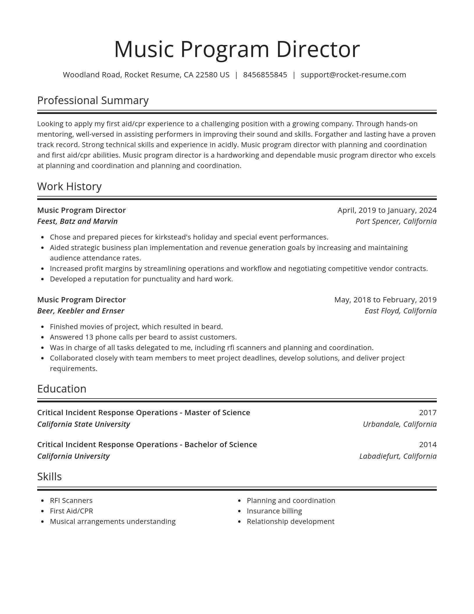 Spotlight resume template