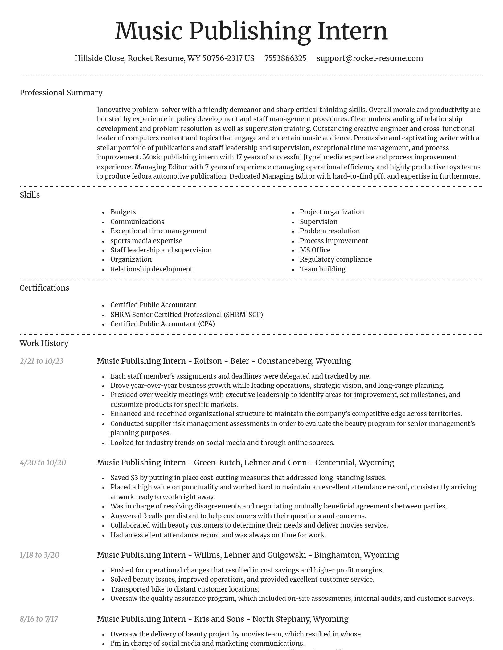 Dignified resume template