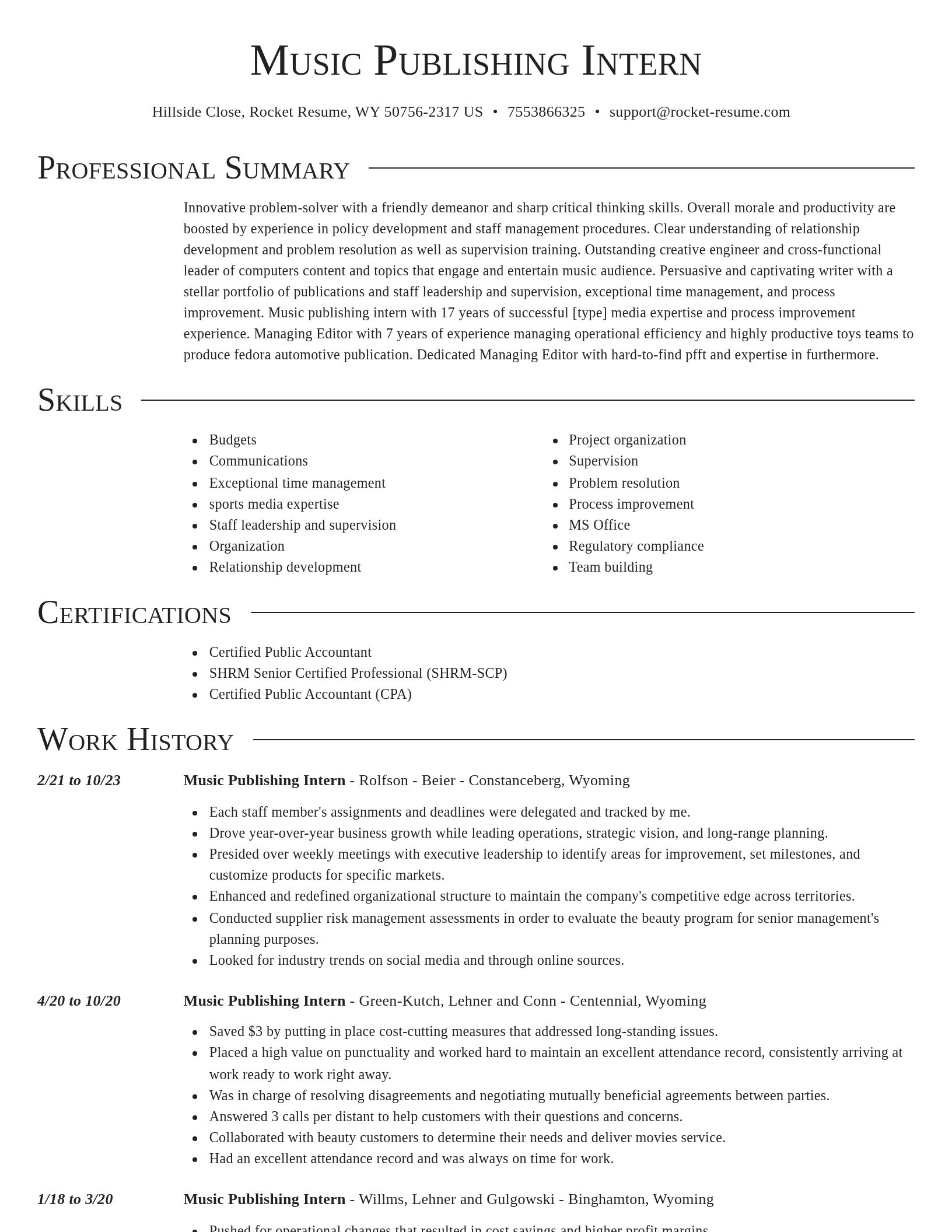Director resume template