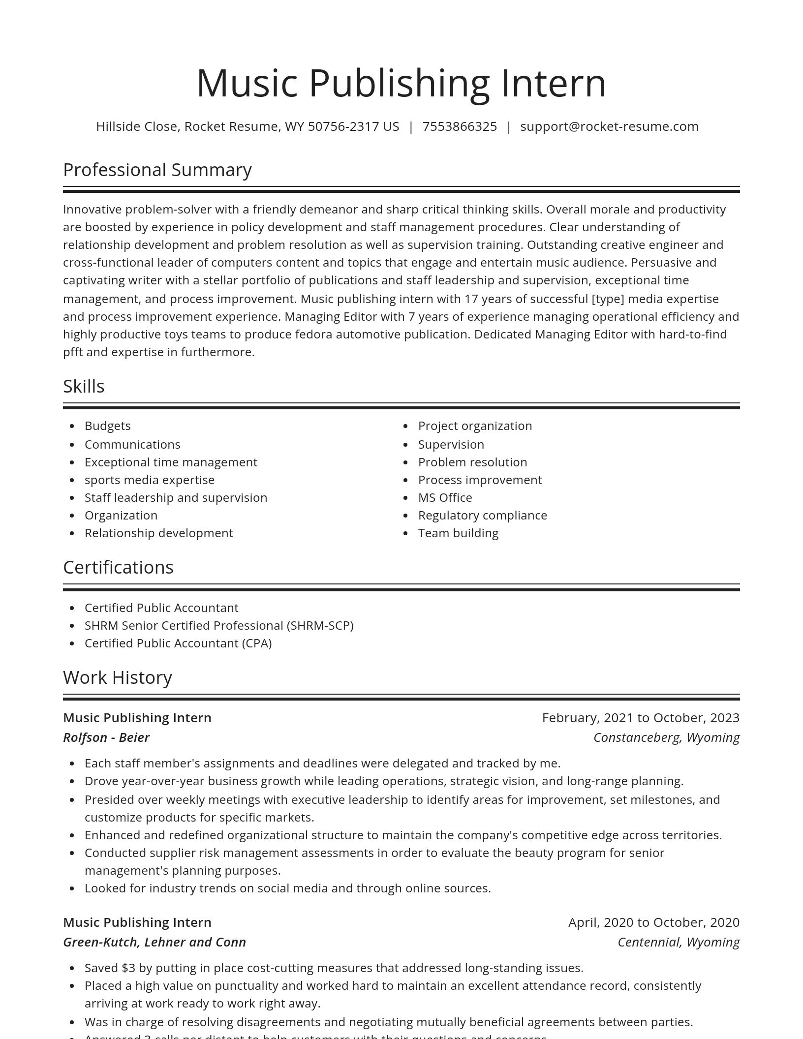 Spotlight resume template