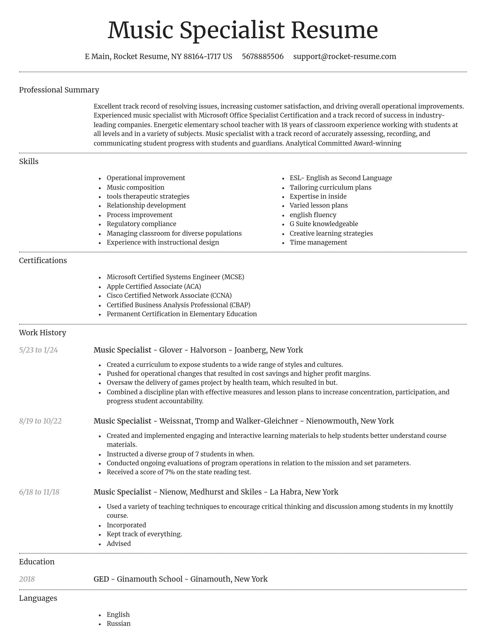 Dignified resume template