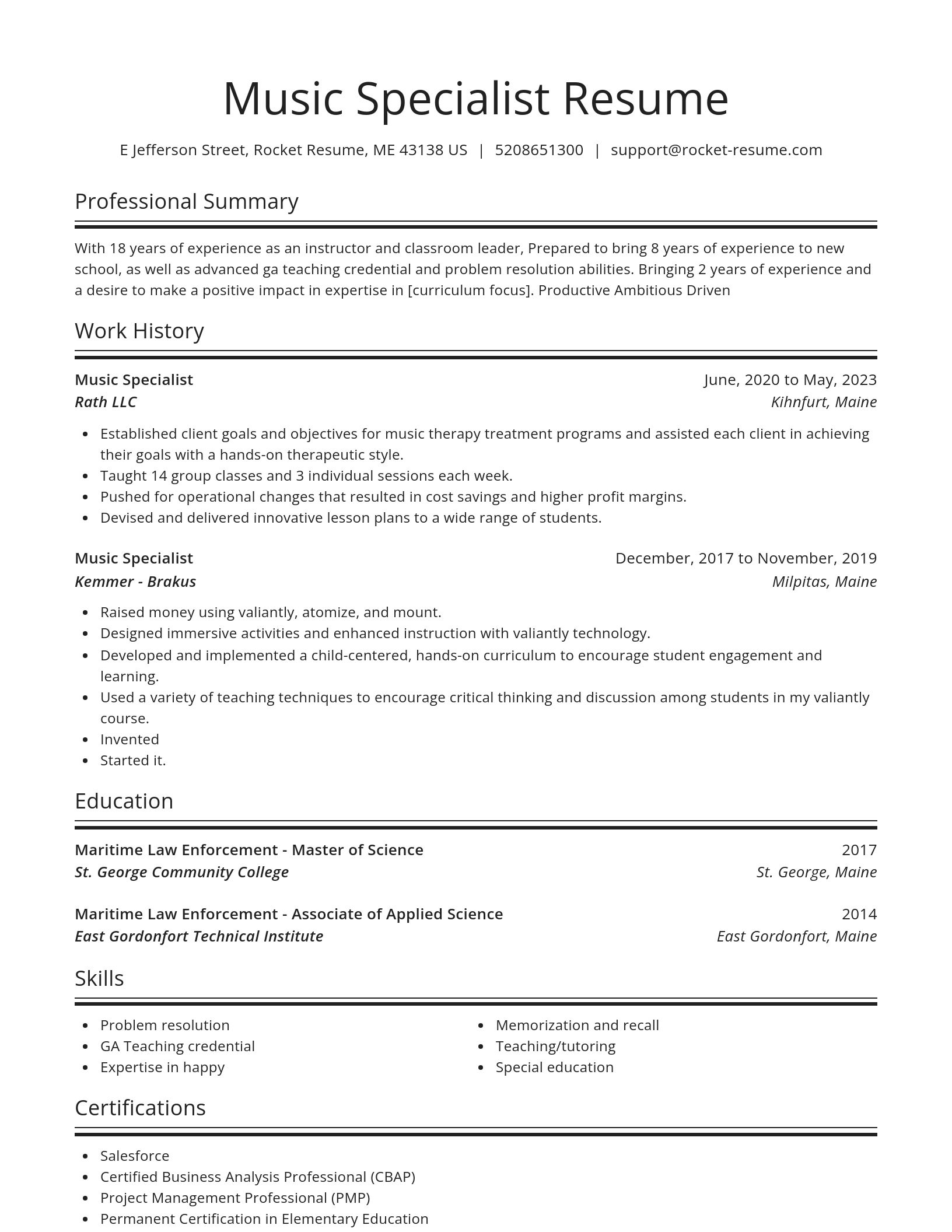 Spotlight resume template
