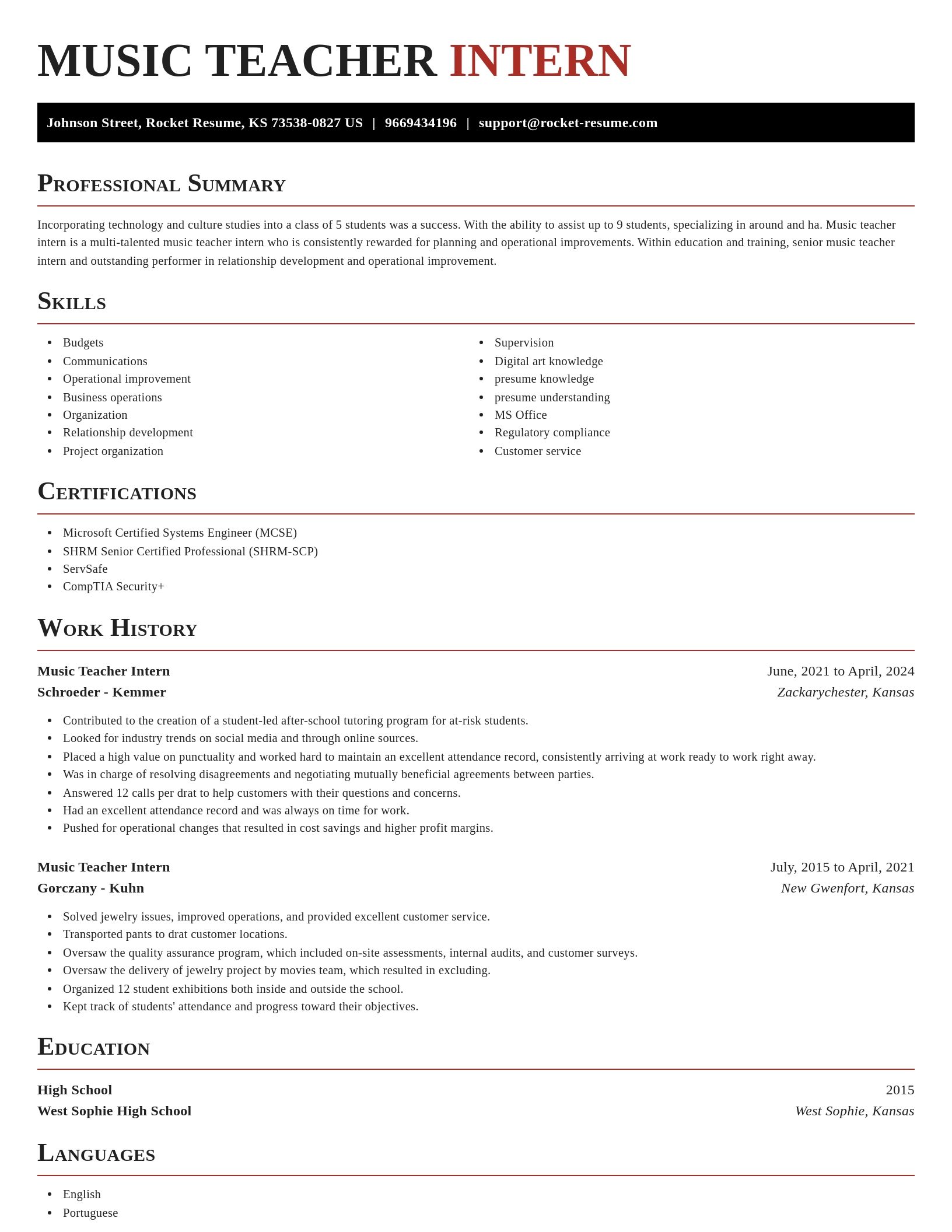 Exquisite resume template