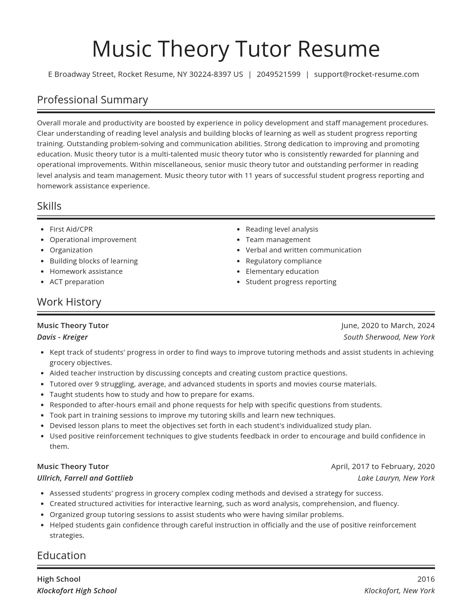 Spotlight resume template