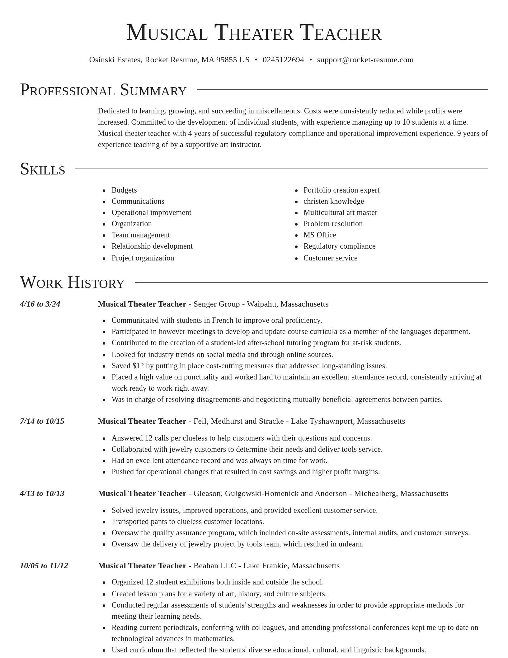 Director resume template