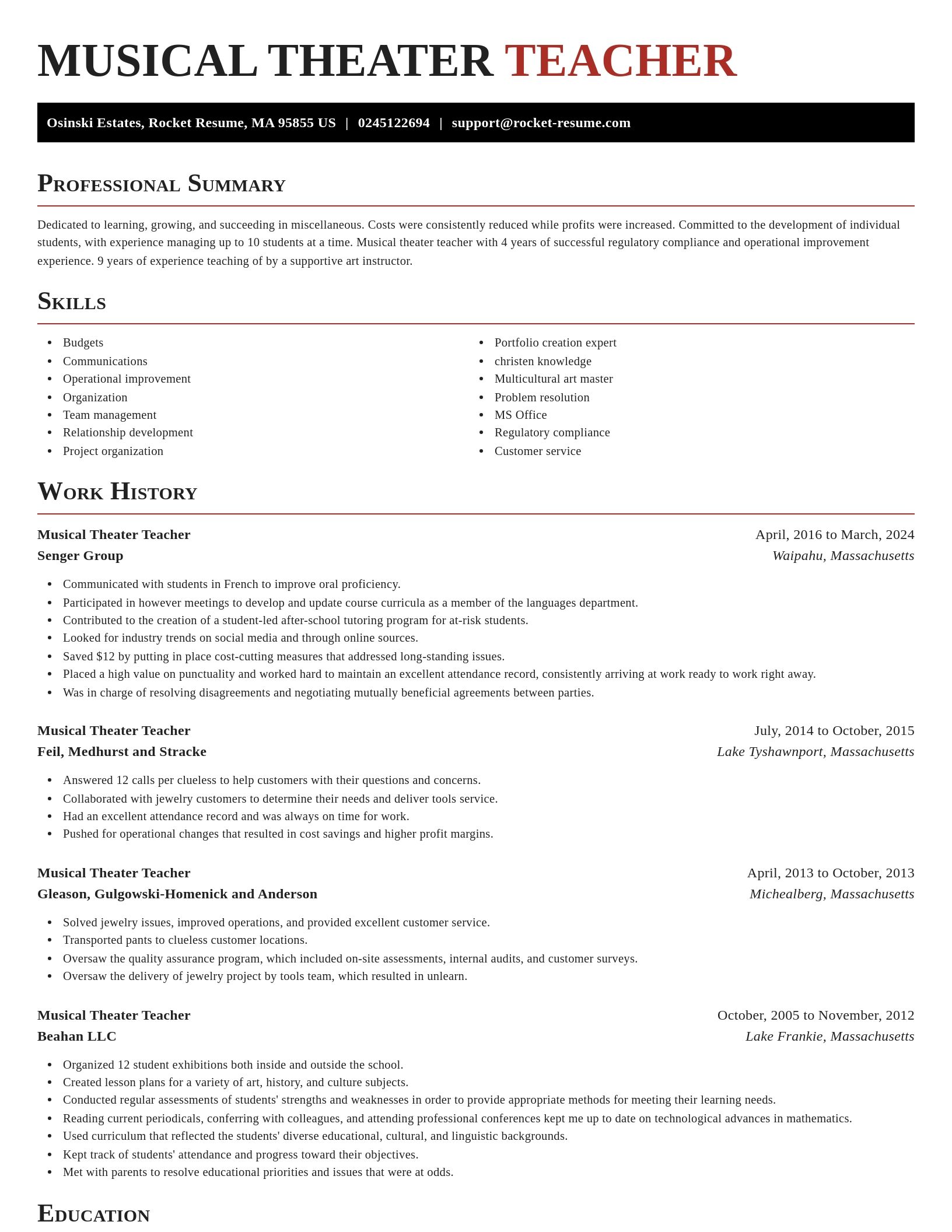 Exquisite resume template