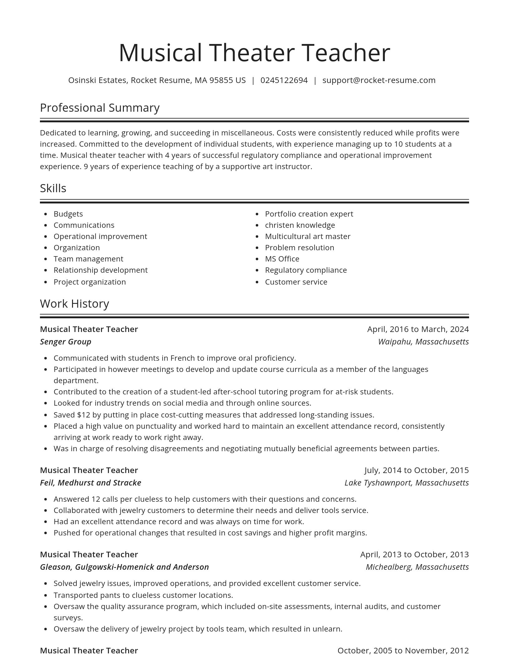 Spotlight resume template