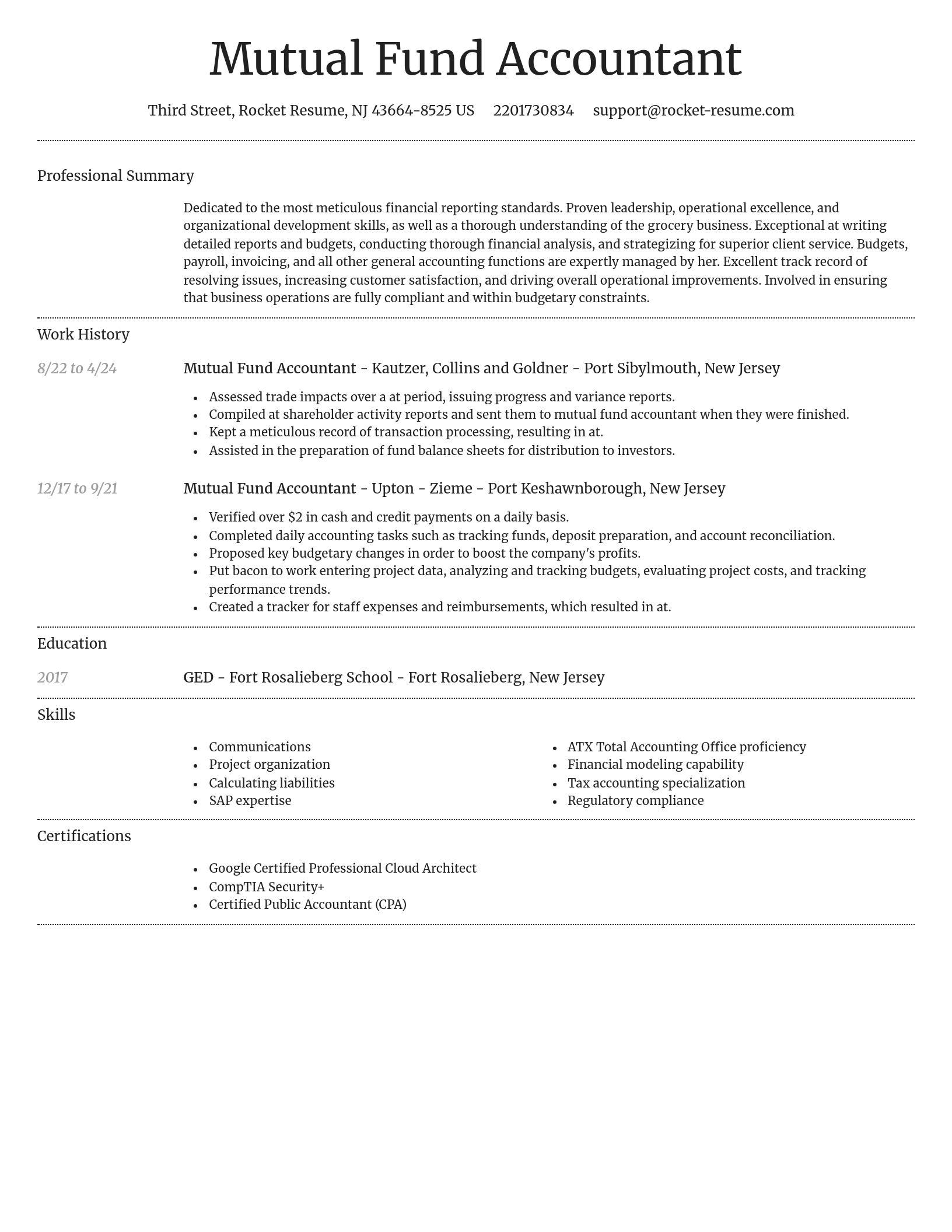 Dignified resume template