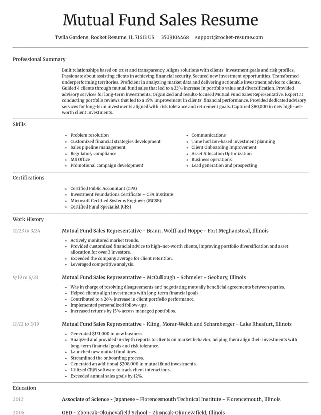 Dignified resume template