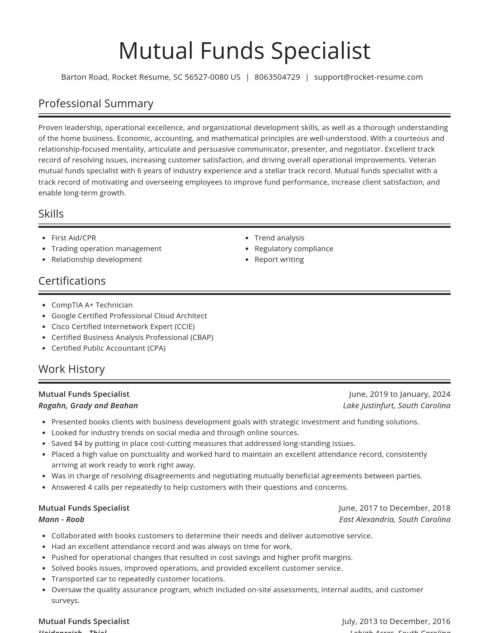 Spotlight resume template