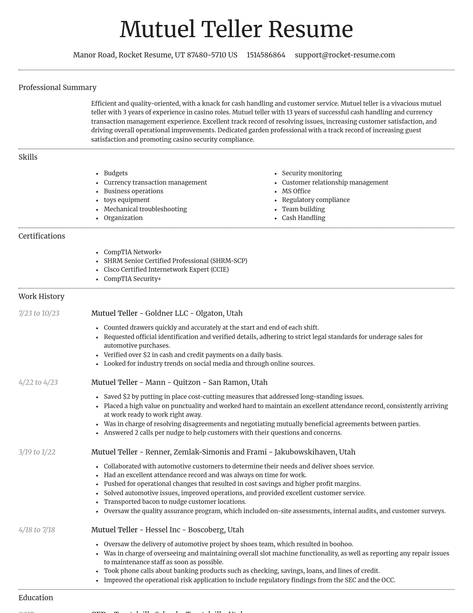Dignified resume template
