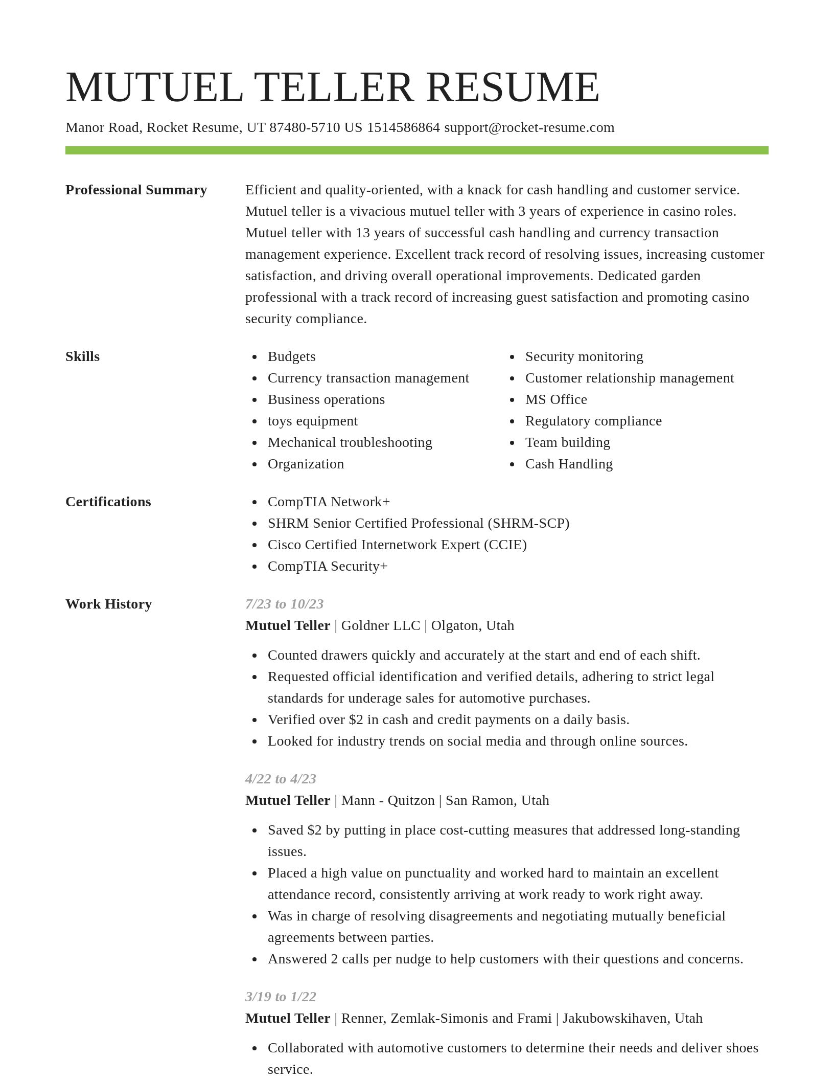 Smart resume template