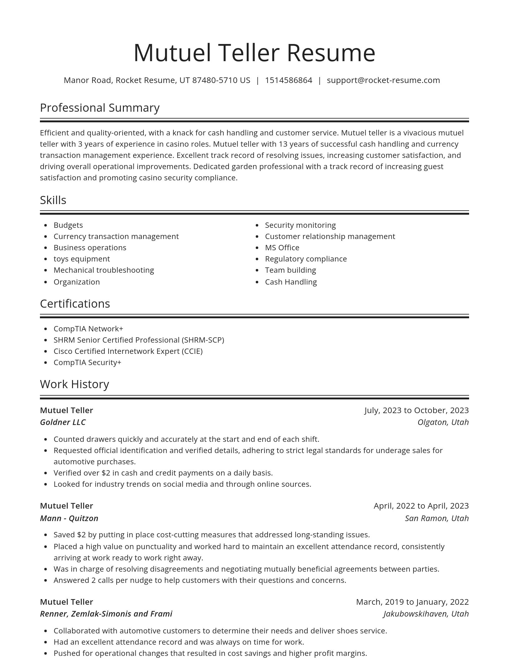 Spotlight resume template