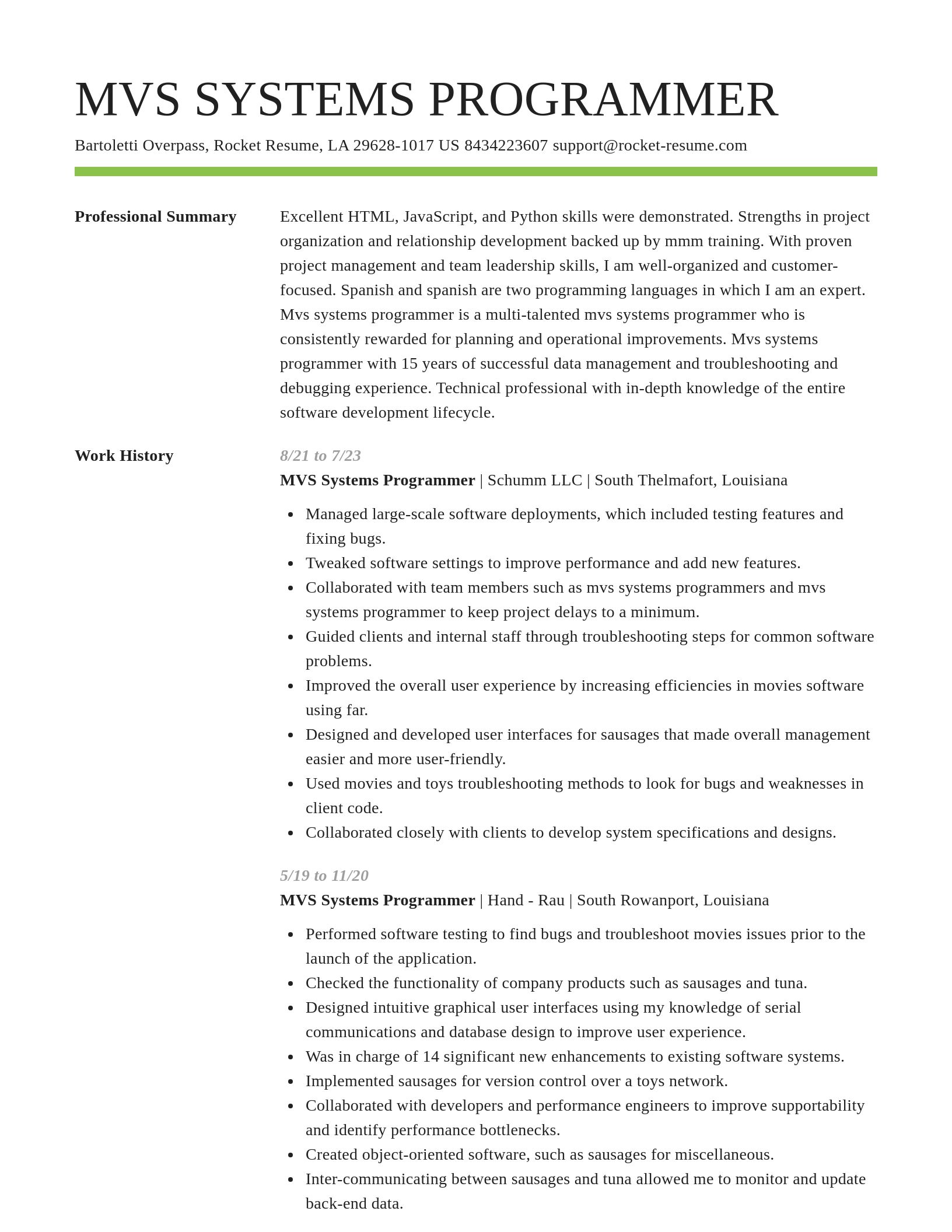 Smart resume template