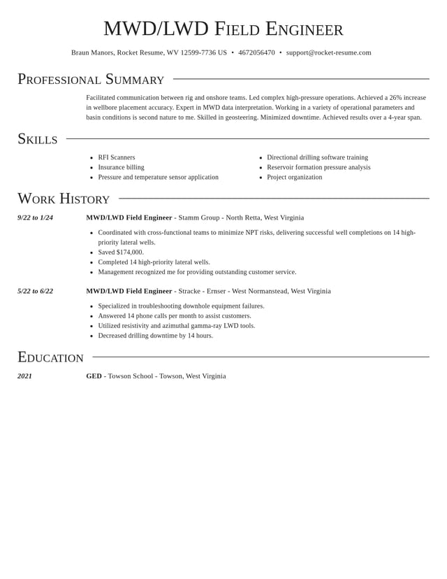 Director resume template