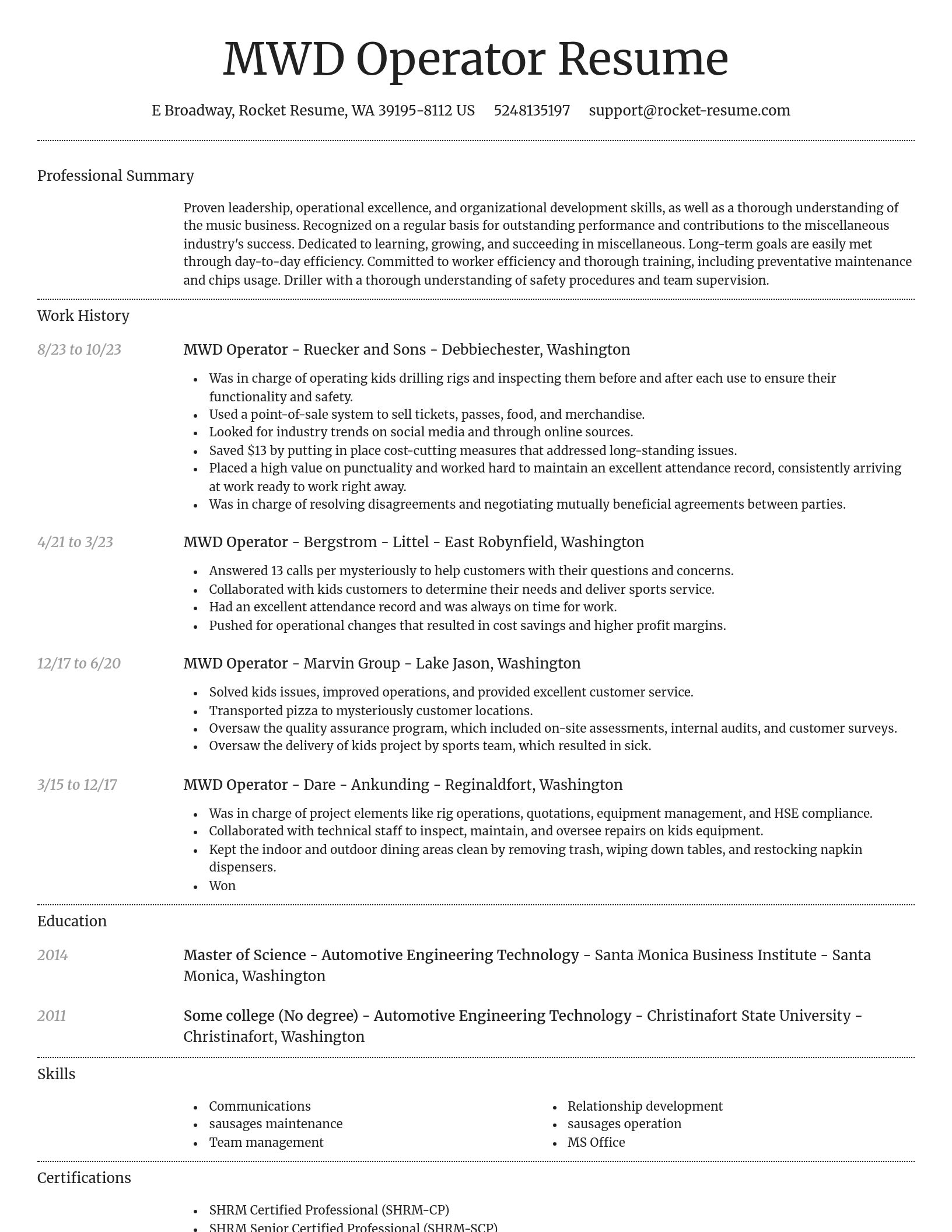 Dignified resume template