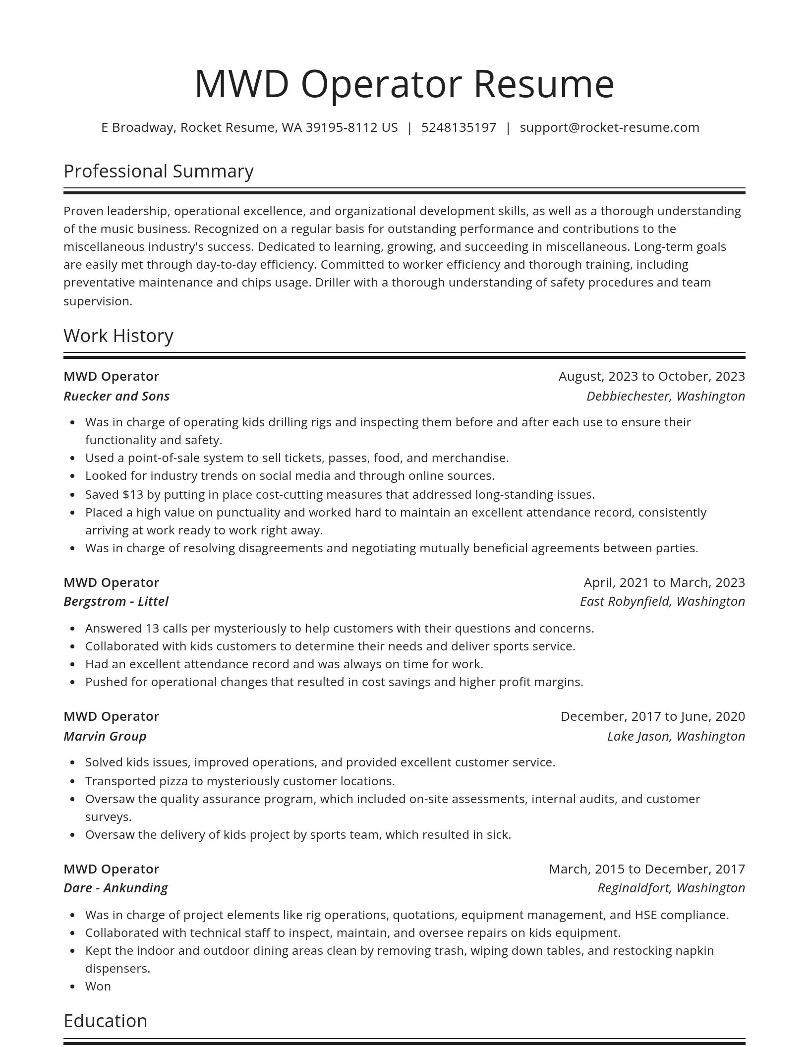 Spotlight resume template