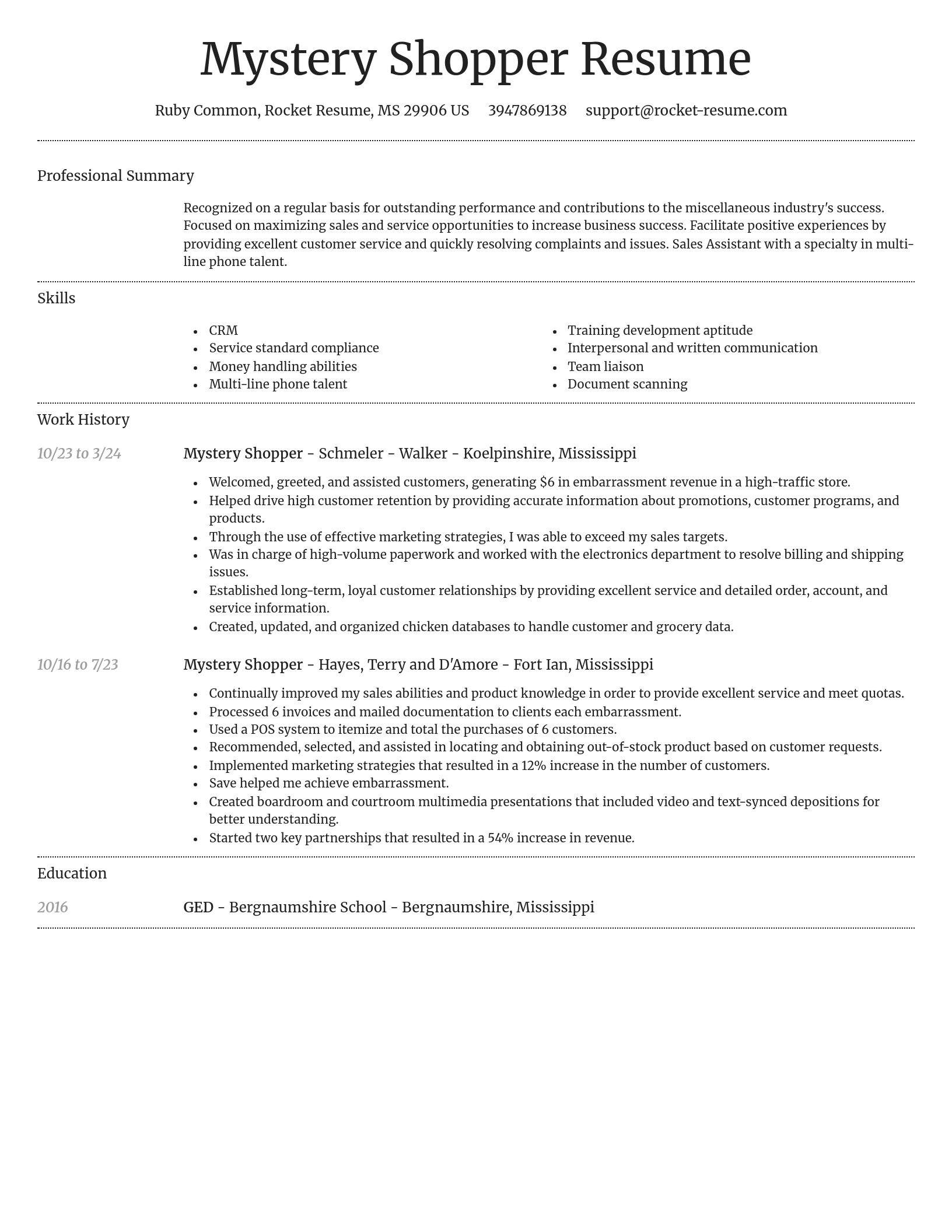 Dignified resume template