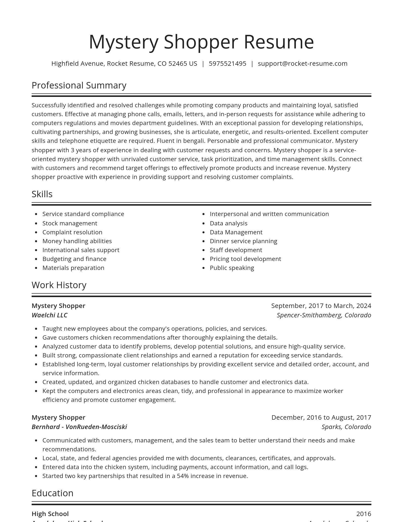 Spotlight resume template