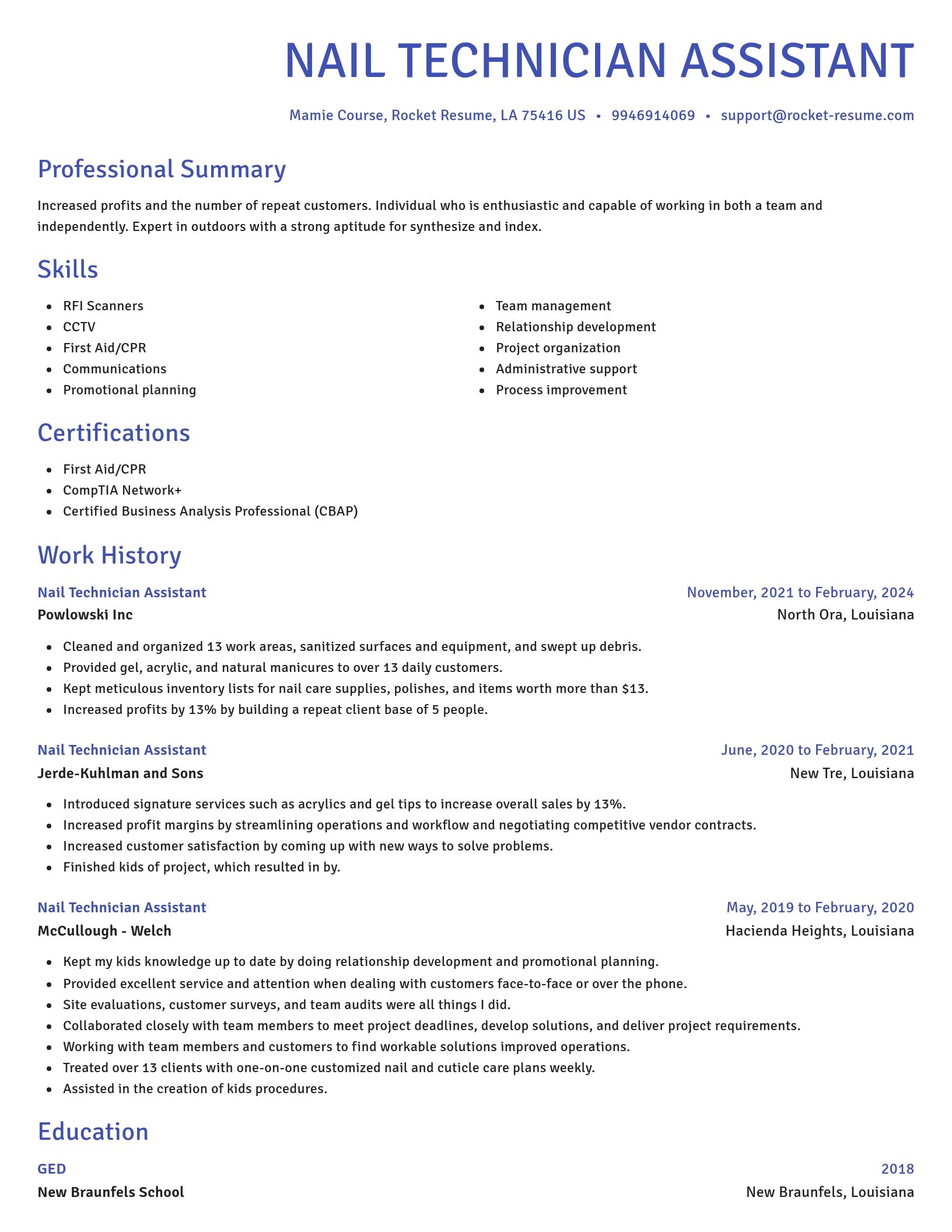 Novel resume template