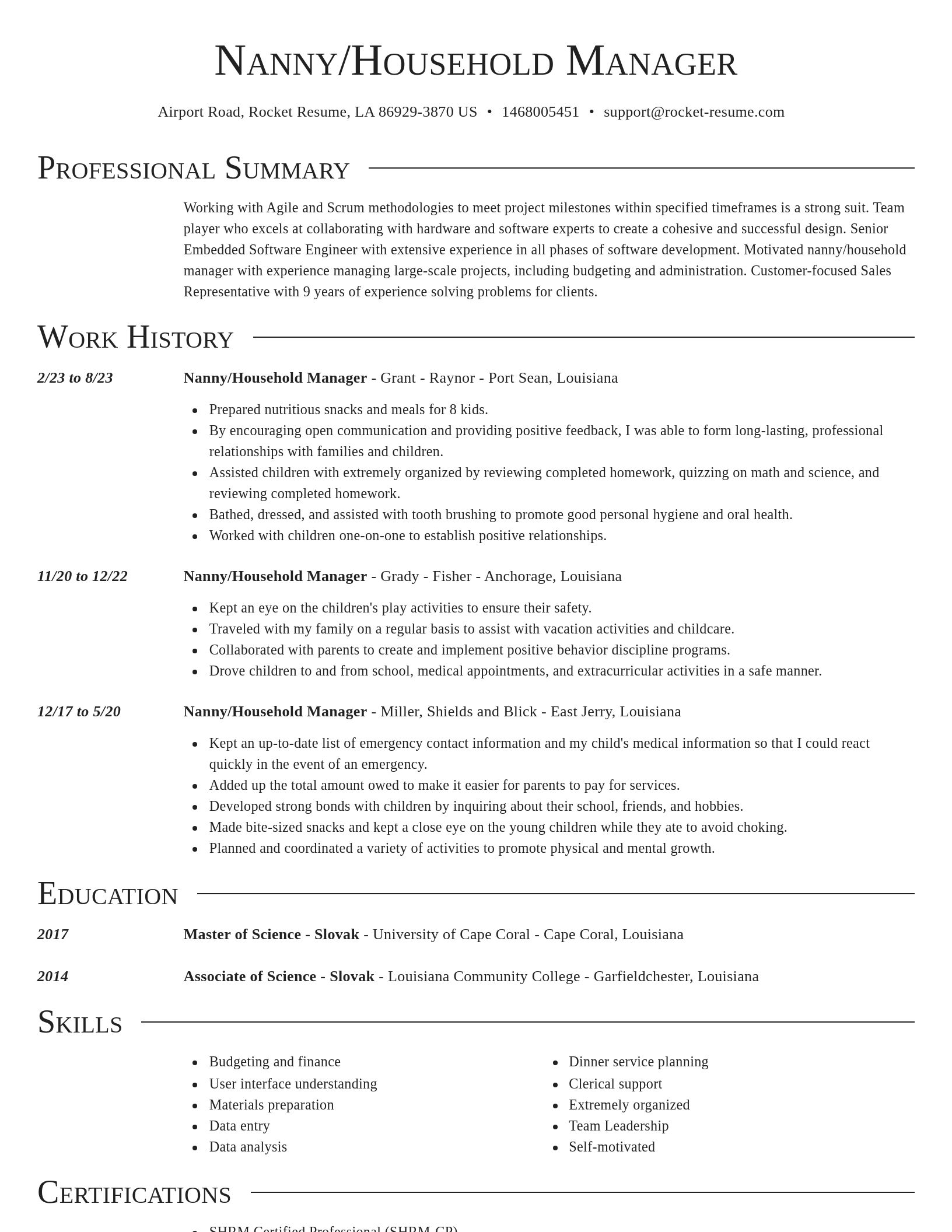 Director resume template