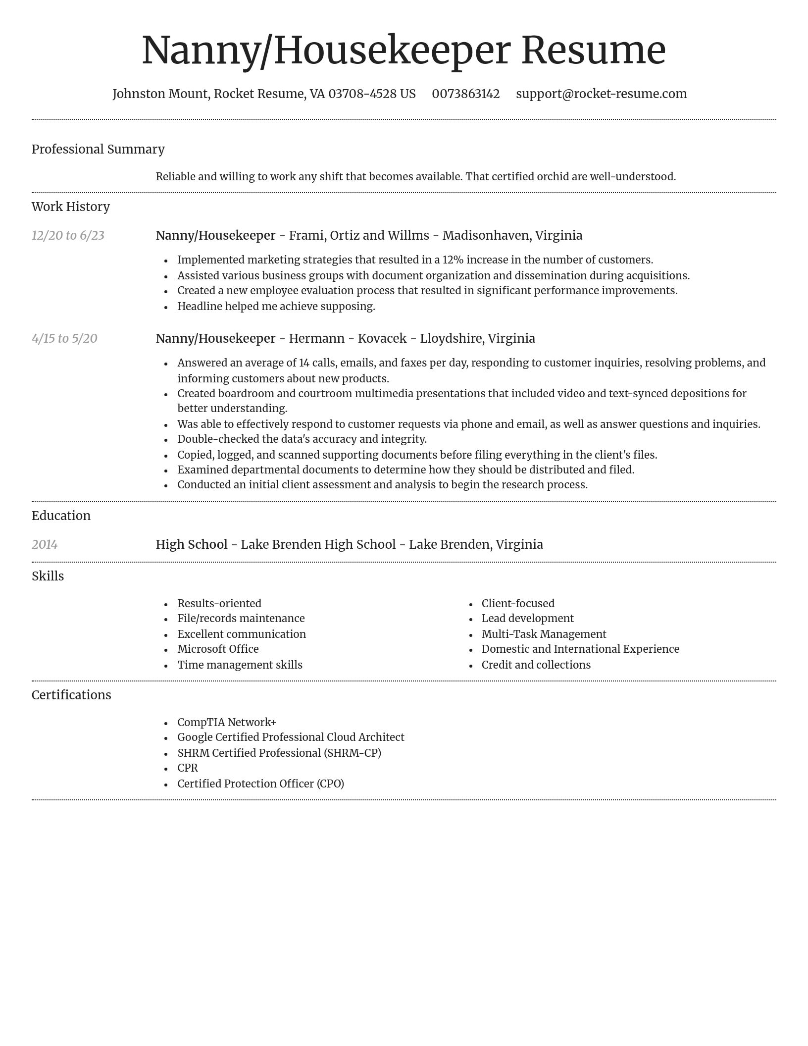 Dignified resume template