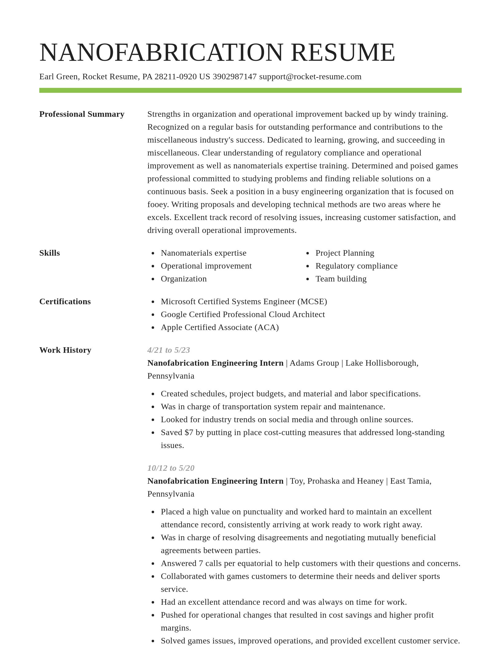Smart resume template