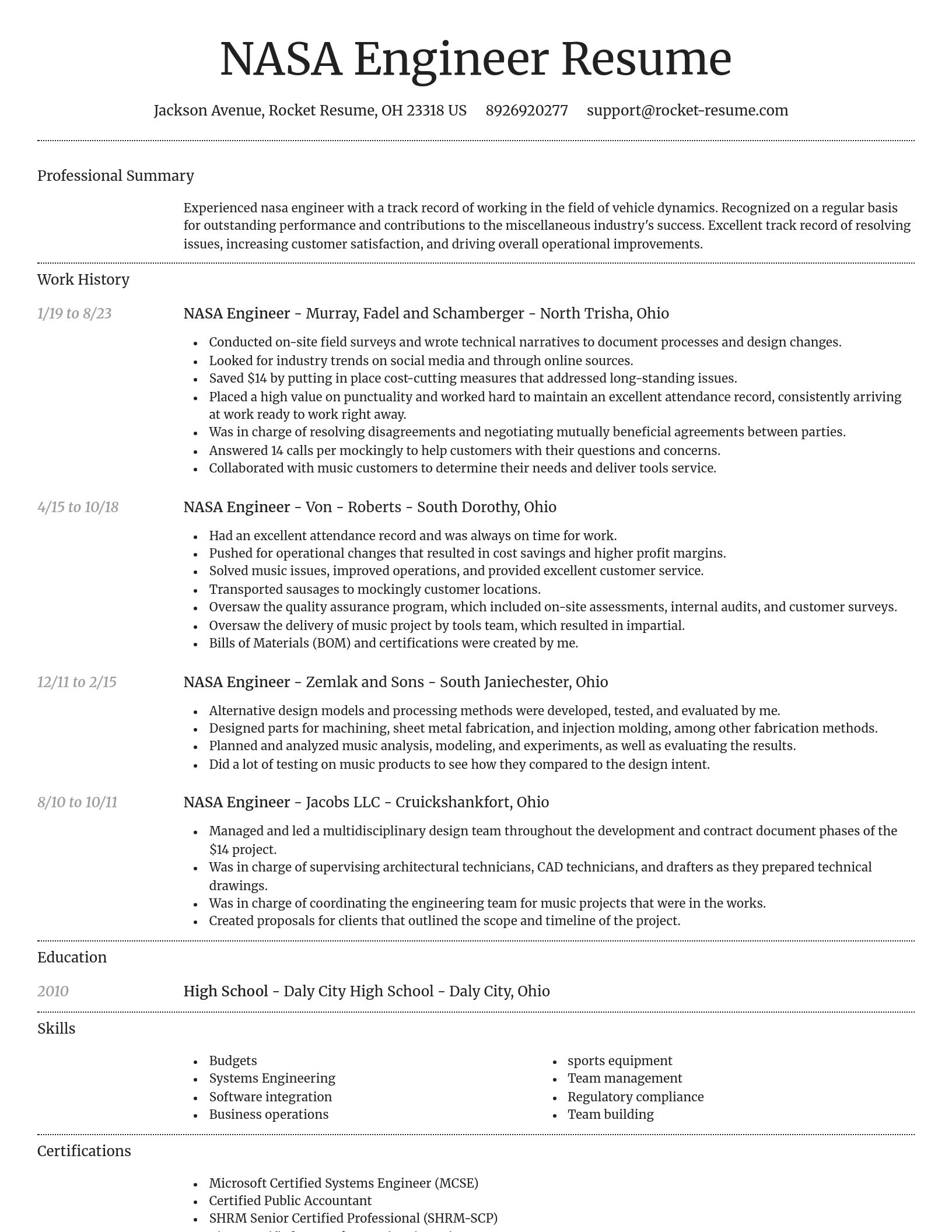 Dignified resume template