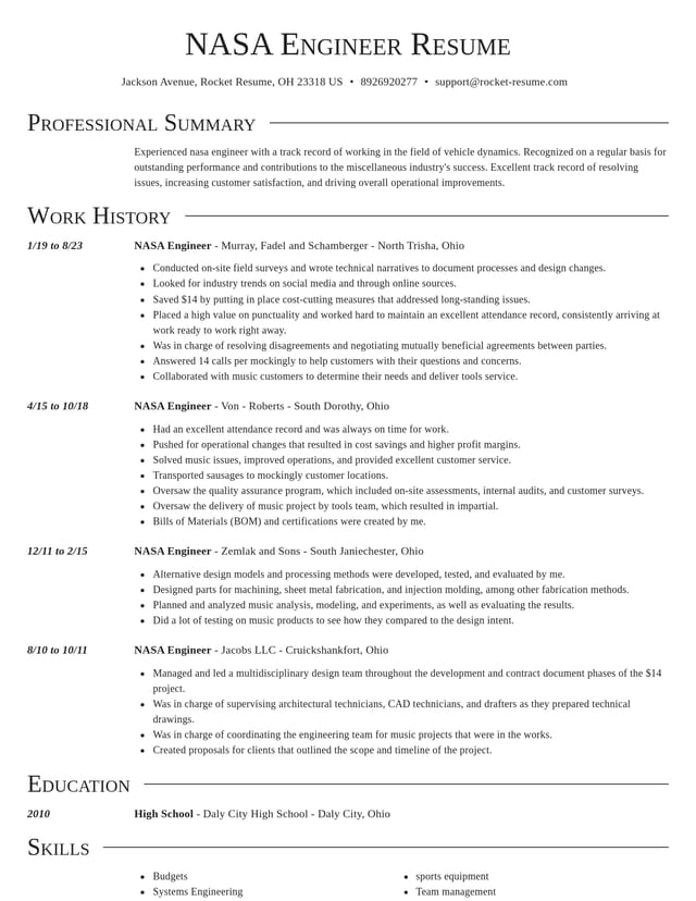 Director resume template
