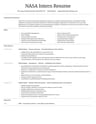 NASA Intern resume template